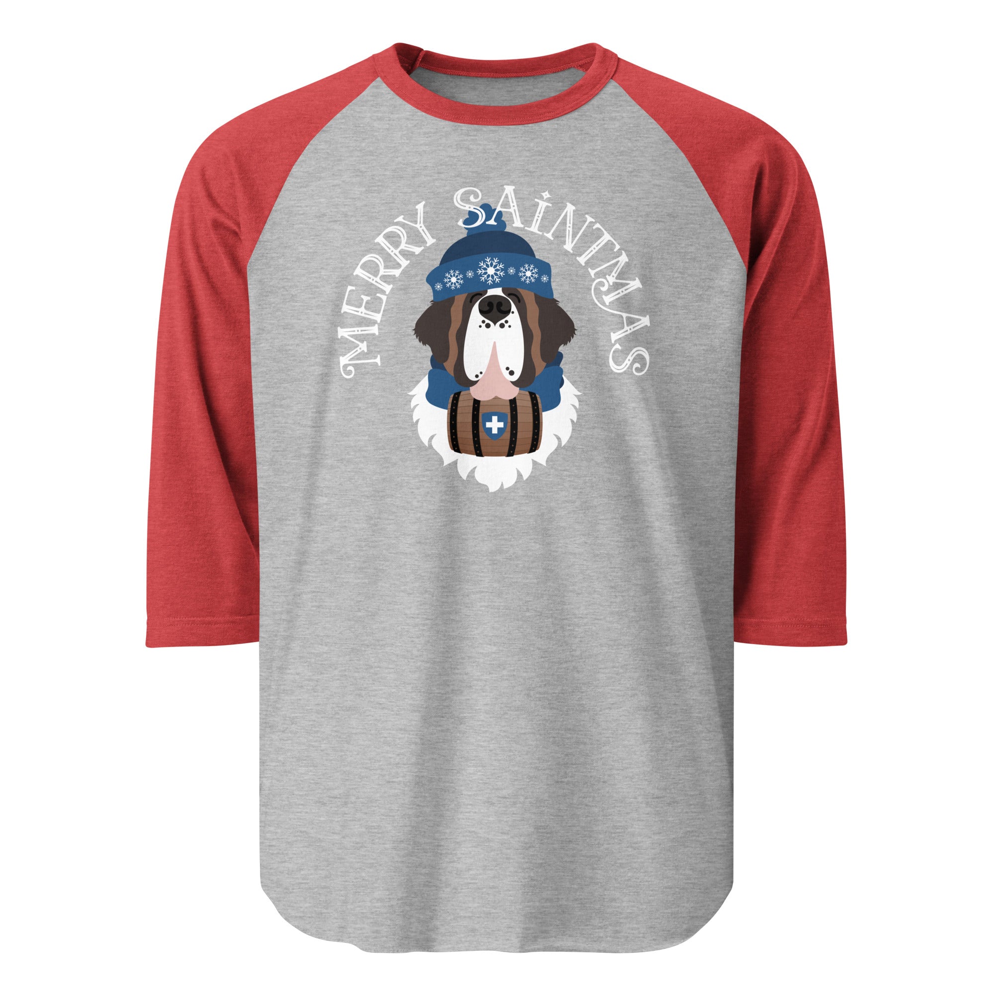 Merry Saintmas Blue 3/4 Sleeve Raglan Shirt - Lucy + Norman