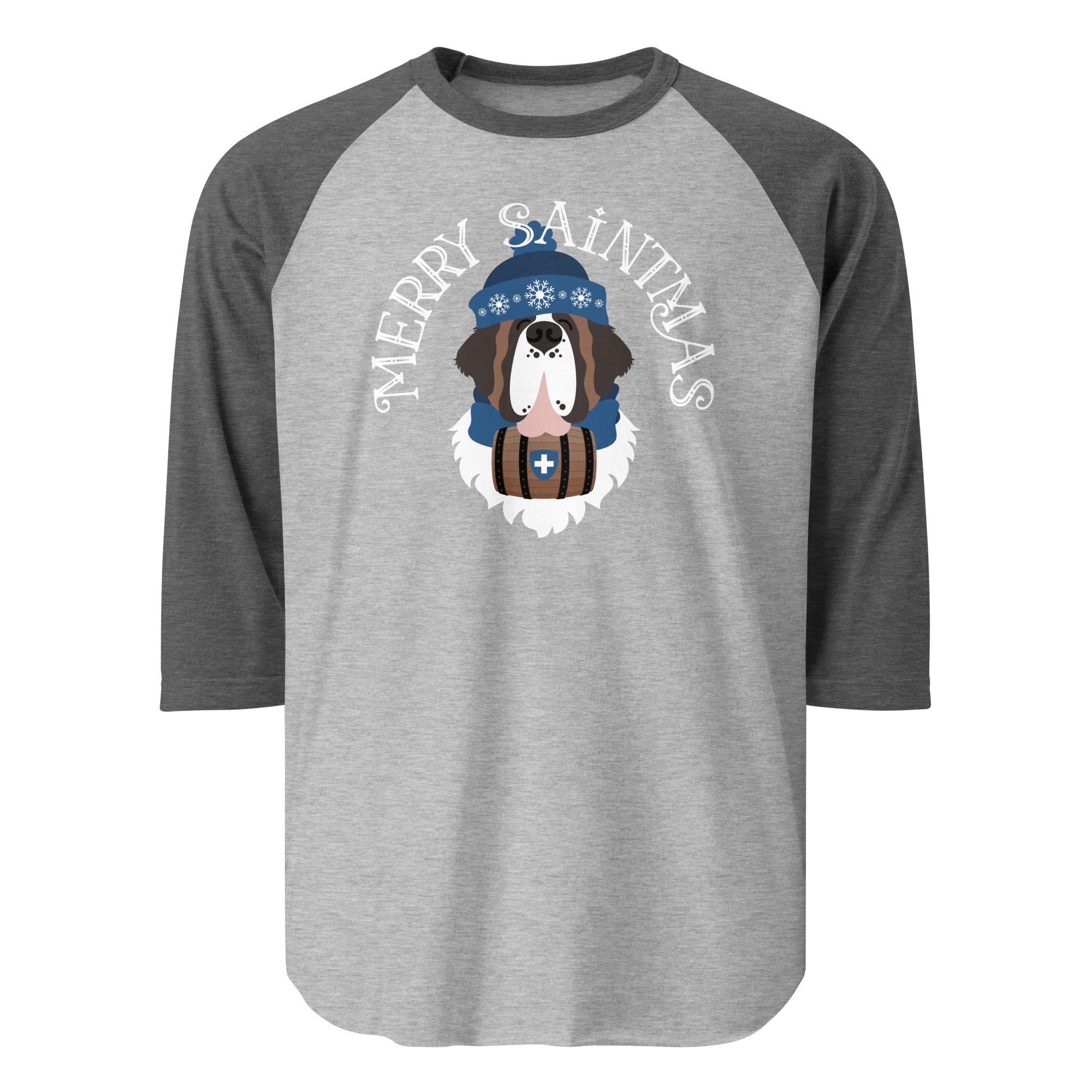 Merry Saintmas Blue 3/4 Sleeve Raglan Shirt - Lucy + Norman