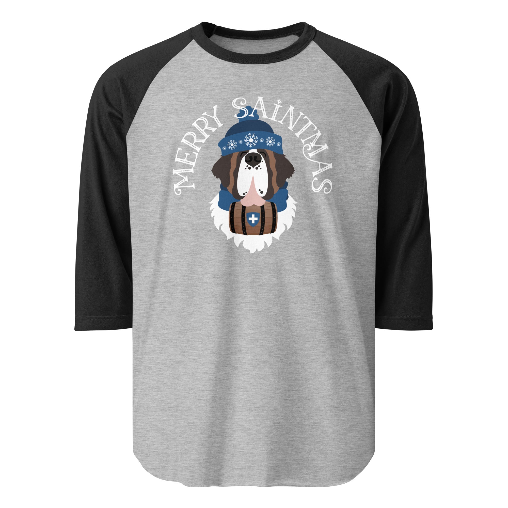 Merry Saintmas Blue 3/4 Sleeve Raglan Shirt - Lucy + Norman