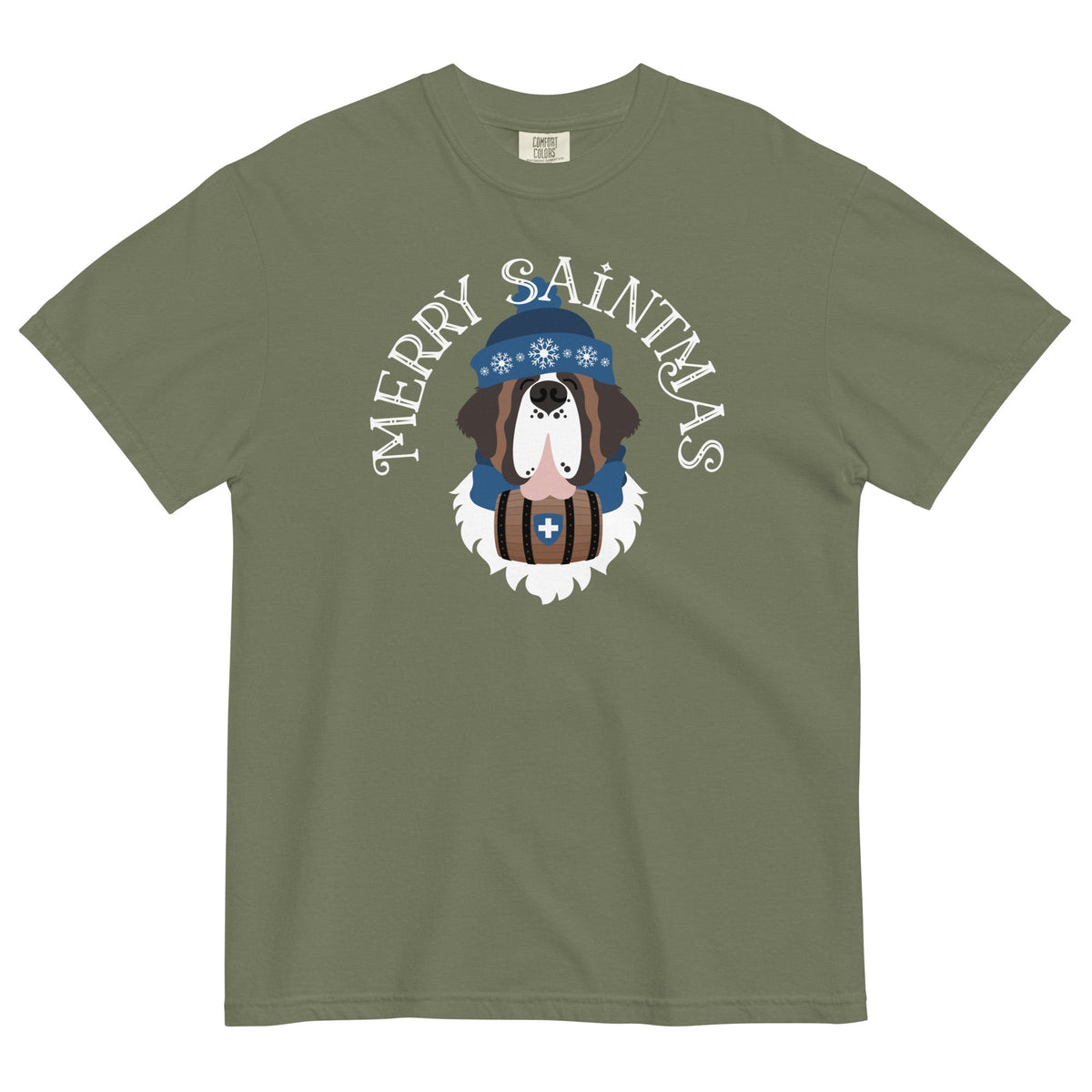 Merry Saintmas Blue Heavyweight Comfort Colors T-Shirt - Lucy + Norman