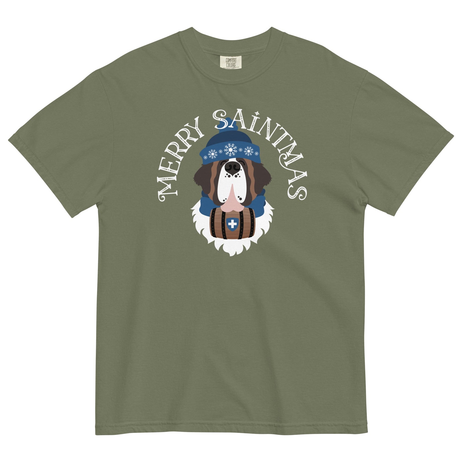 Merry Saintmas Blue Heavyweight Comfort Colors T-Shirt - Lucy + Norman