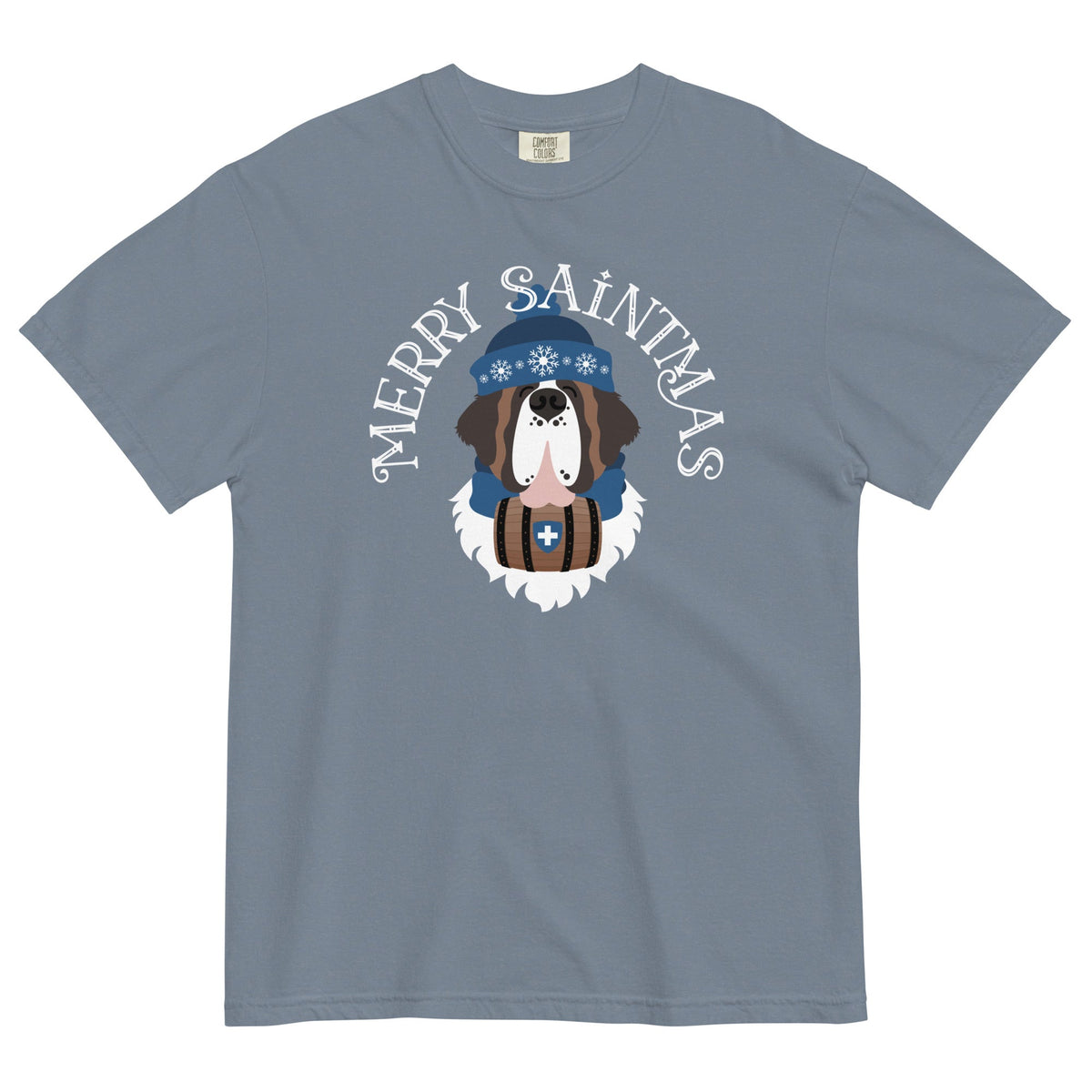 Merry Saintmas Blue Heavyweight Comfort Colors T-Shirt - Lucy + Norman