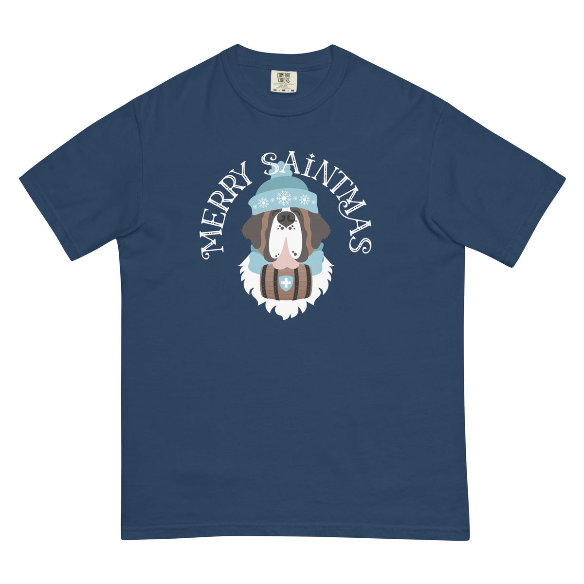Merry Saintmas Blue Heavyweight Comfort Colors T-Shirt - Lucy + Norman
