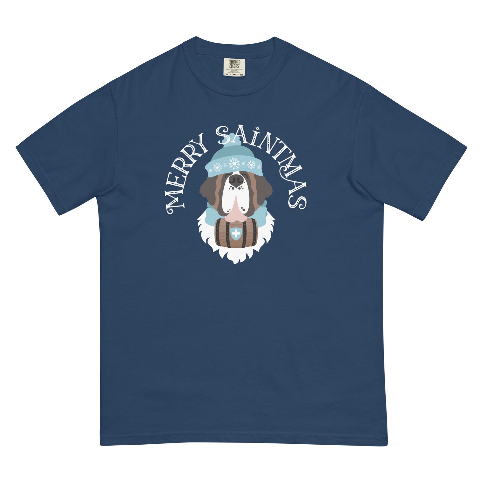 Merry Saintmas Blue Heavyweight Comfort Colors T-Shirt - Lucy + Norman