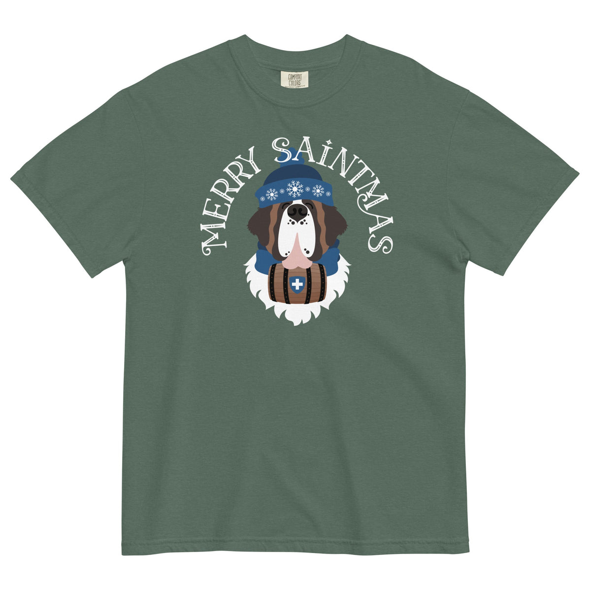 Merry Saintmas Blue Heavyweight Comfort Colors T-Shirt - Lucy + Norman