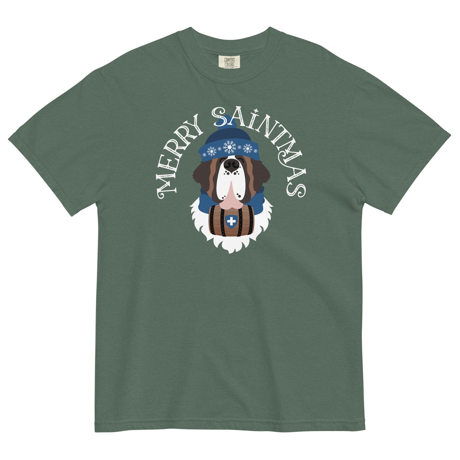 Merry Saintmas Blue Heavyweight Comfort Colors T-Shirt - Lucy + Norman