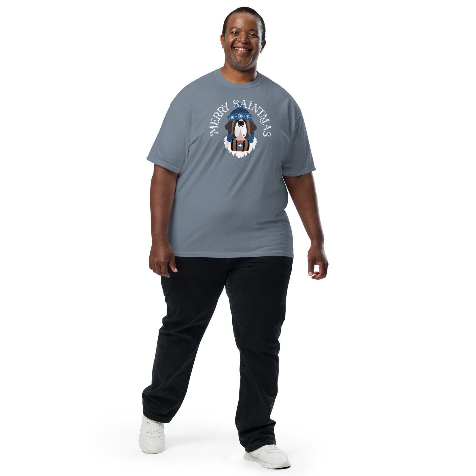 Merry Saintmas Blue Heavyweight Comfort Colors T-Shirt - Lucy + Norman