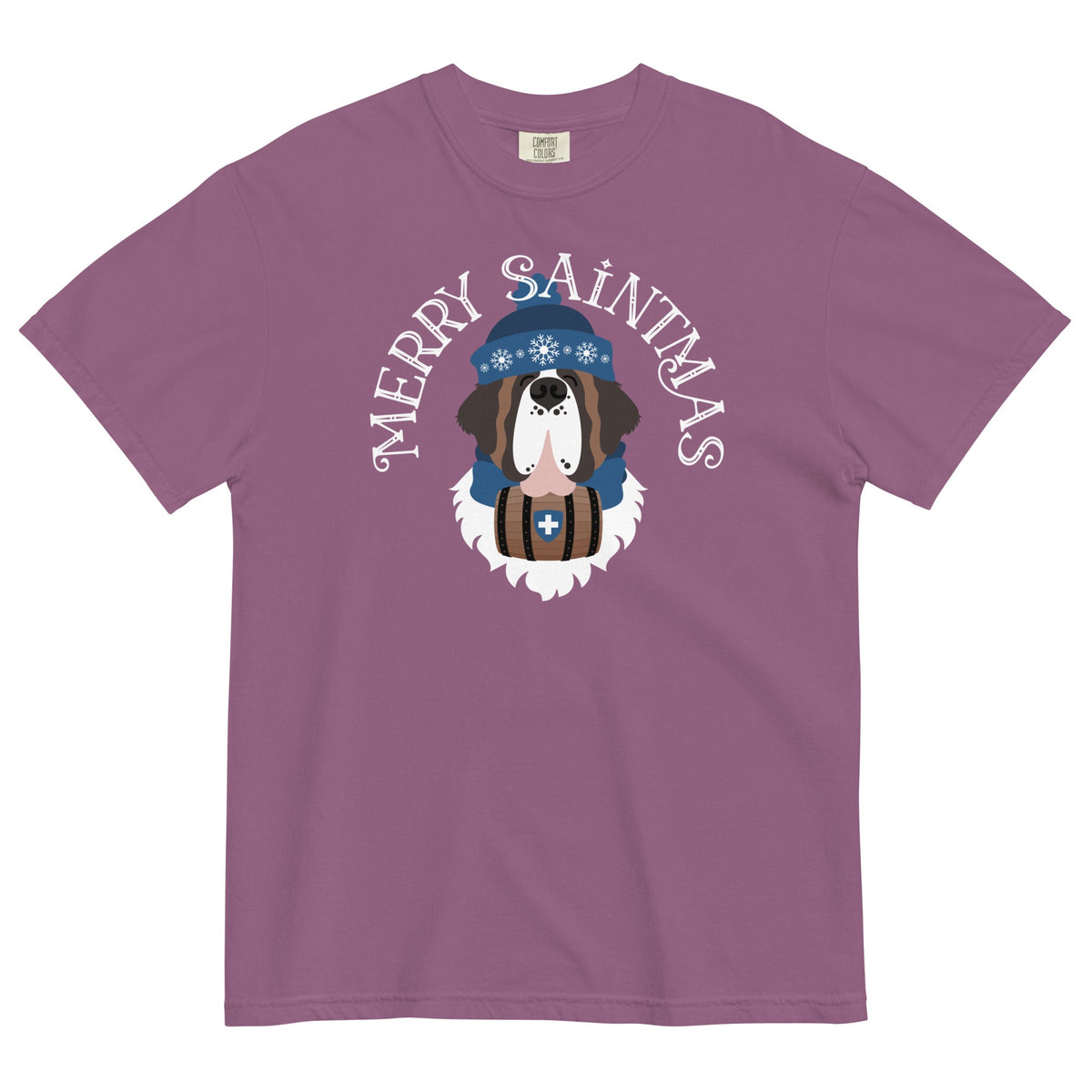 Merry Saintmas Blue Heavyweight Comfort Colors T-Shirt - Lucy + Norman