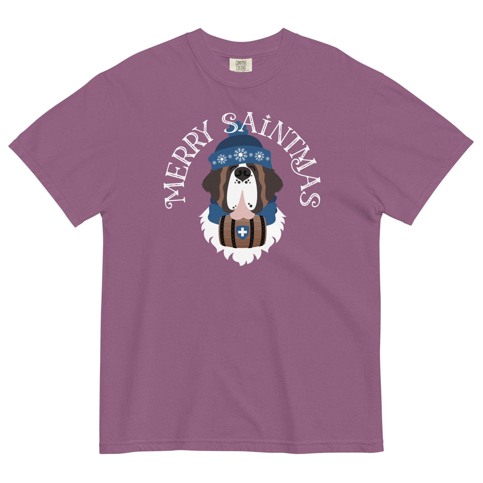 Merry Saintmas Blue Heavyweight Comfort Colors T-Shirt - Lucy + Norman