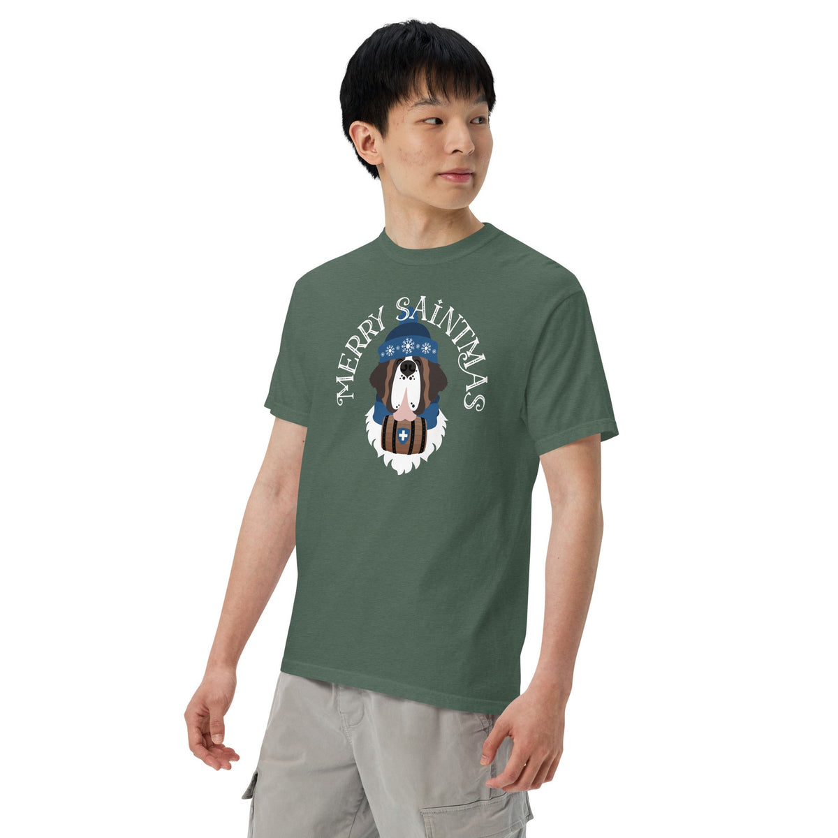 Merry Saintmas Blue Heavyweight Comfort Colors T-Shirt - Lucy + Norman