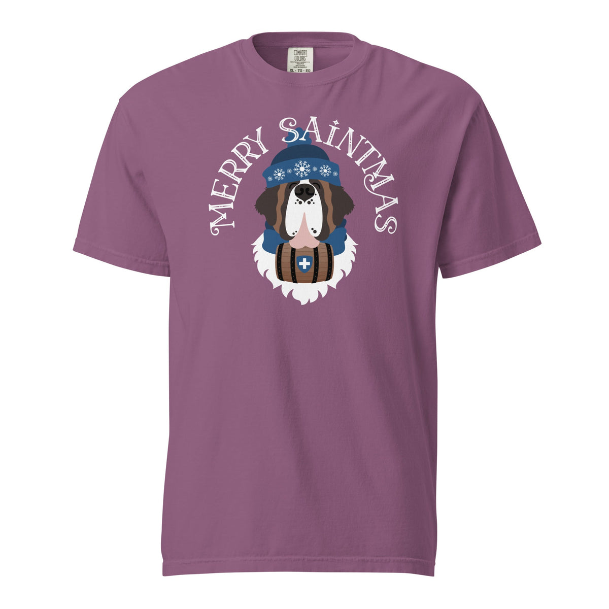 Merry Saintmas Blue Heavyweight Comfort Colors T-Shirt - Lucy + Norman