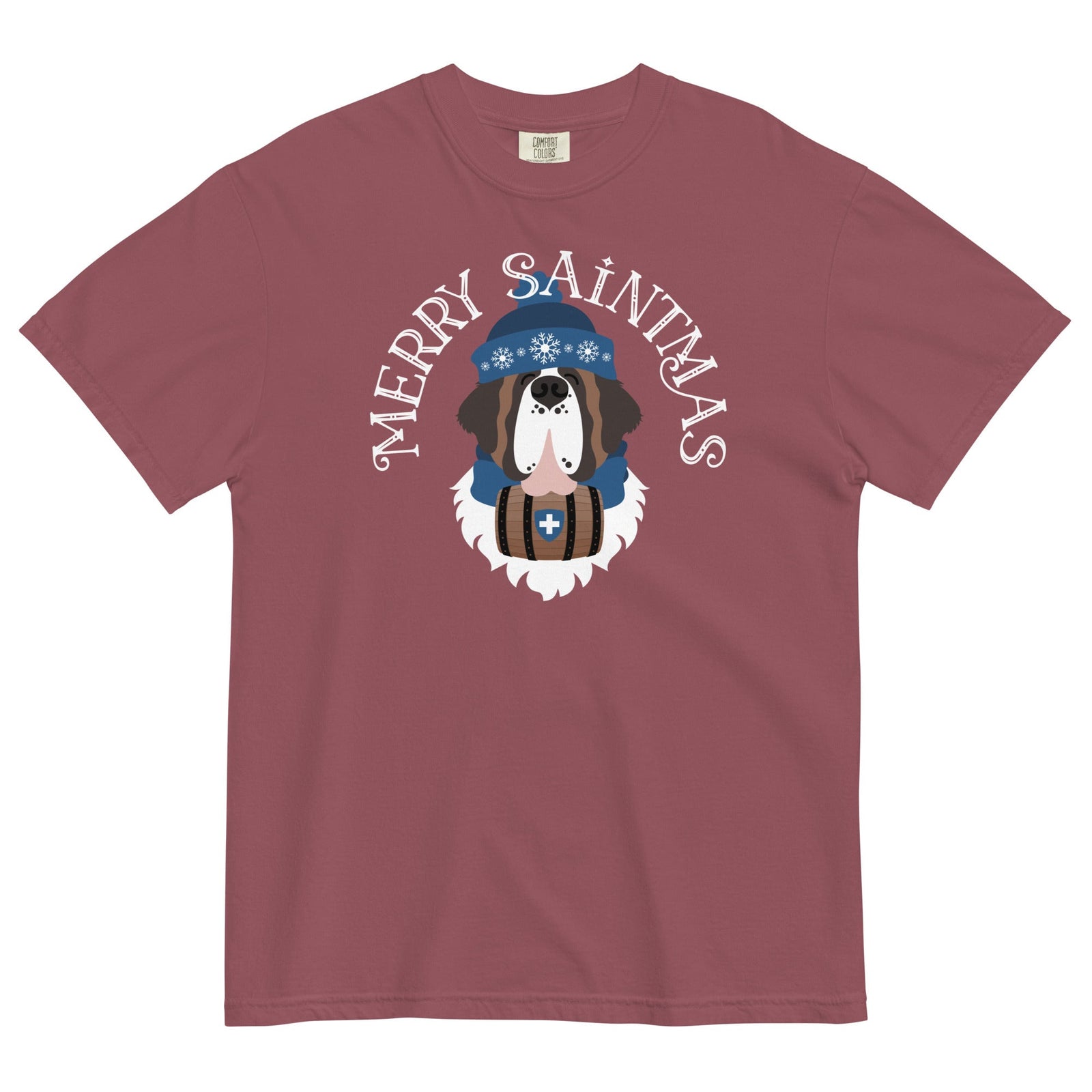 Merry Saintmas Blue Heavyweight Comfort Colors T-Shirt - Lucy + Norman