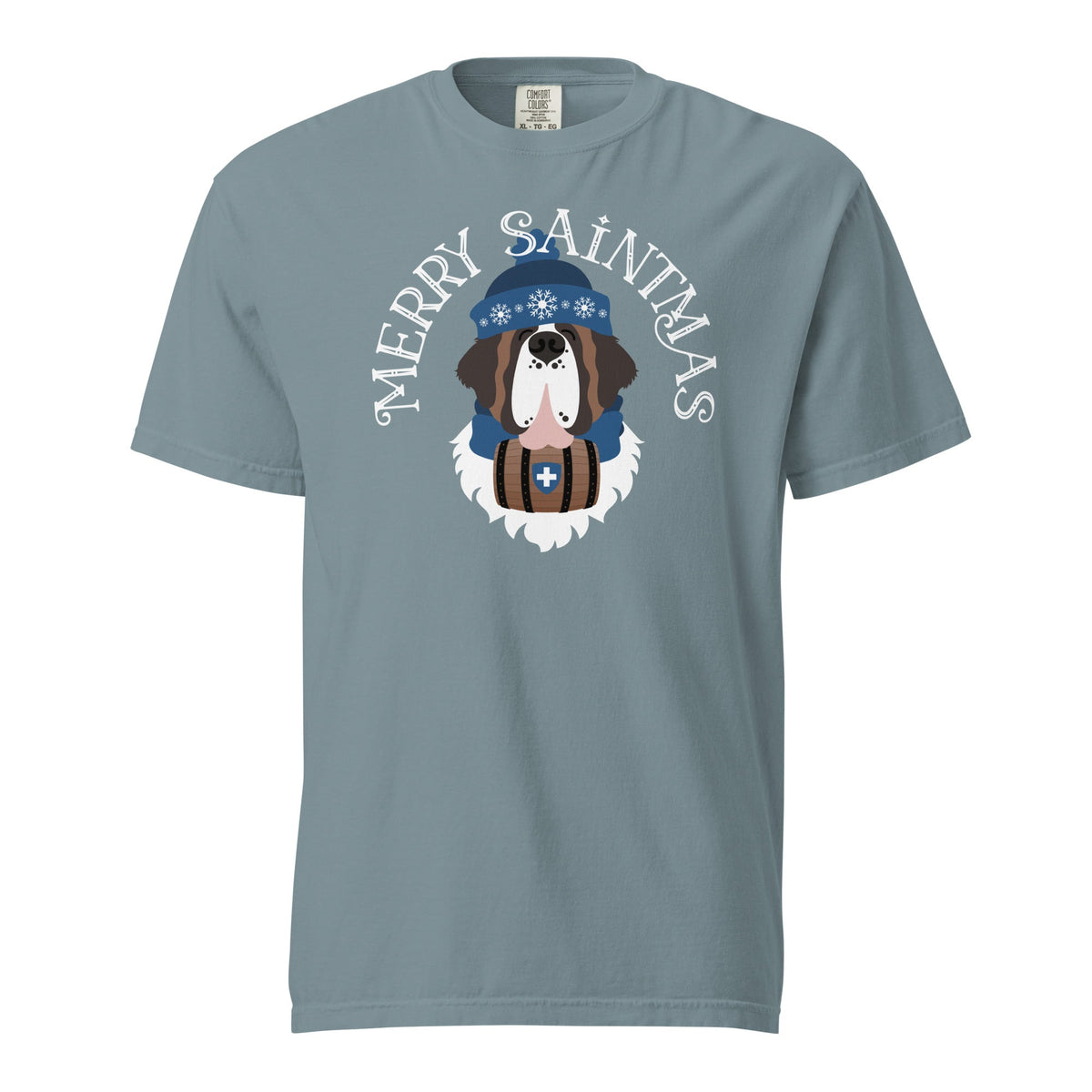 Merry Saintmas Blue Heavyweight Comfort Colors T-Shirt - Lucy + Norman