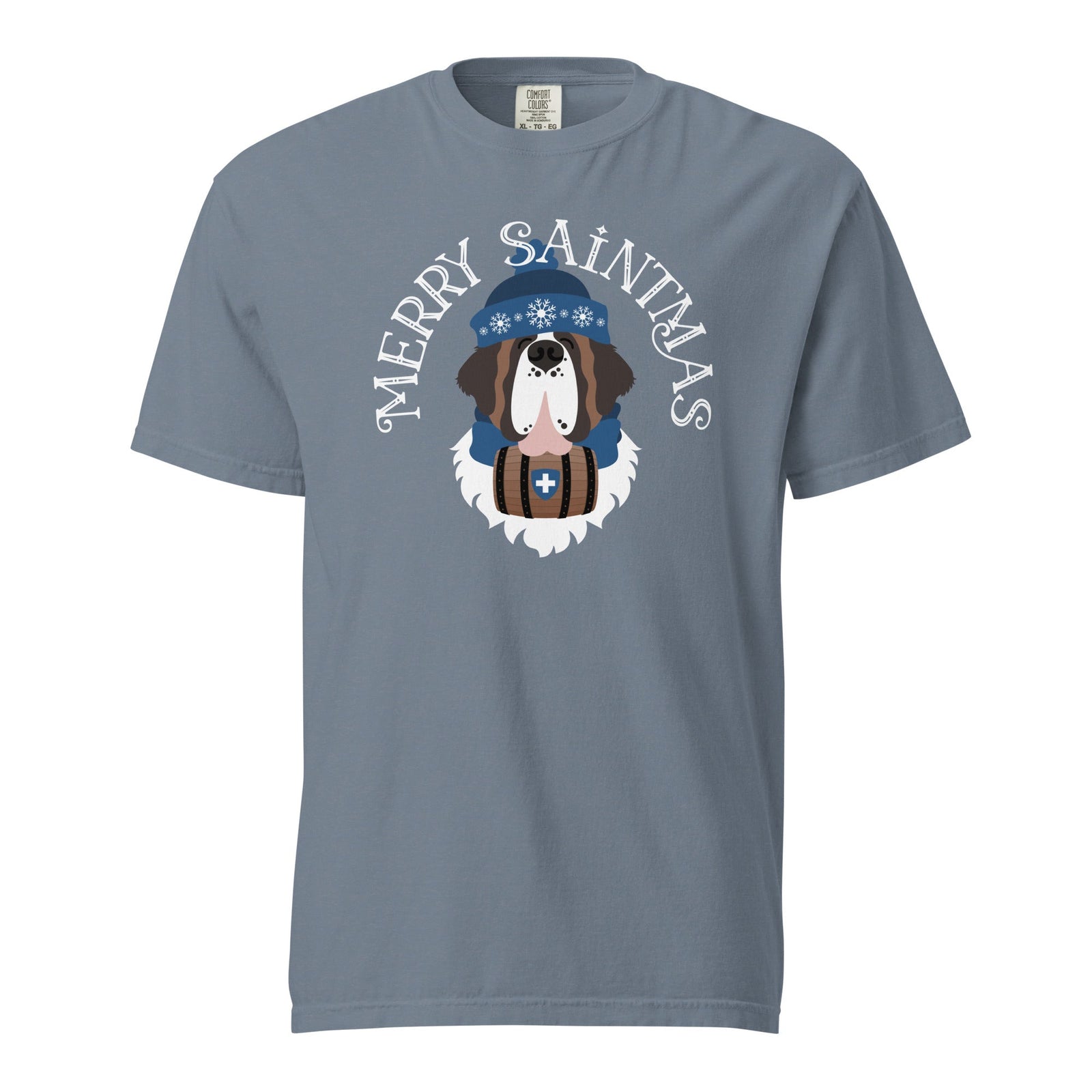 Merry Saintmas Blue Heavyweight Comfort Colors T-Shirt - Lucy + Norman