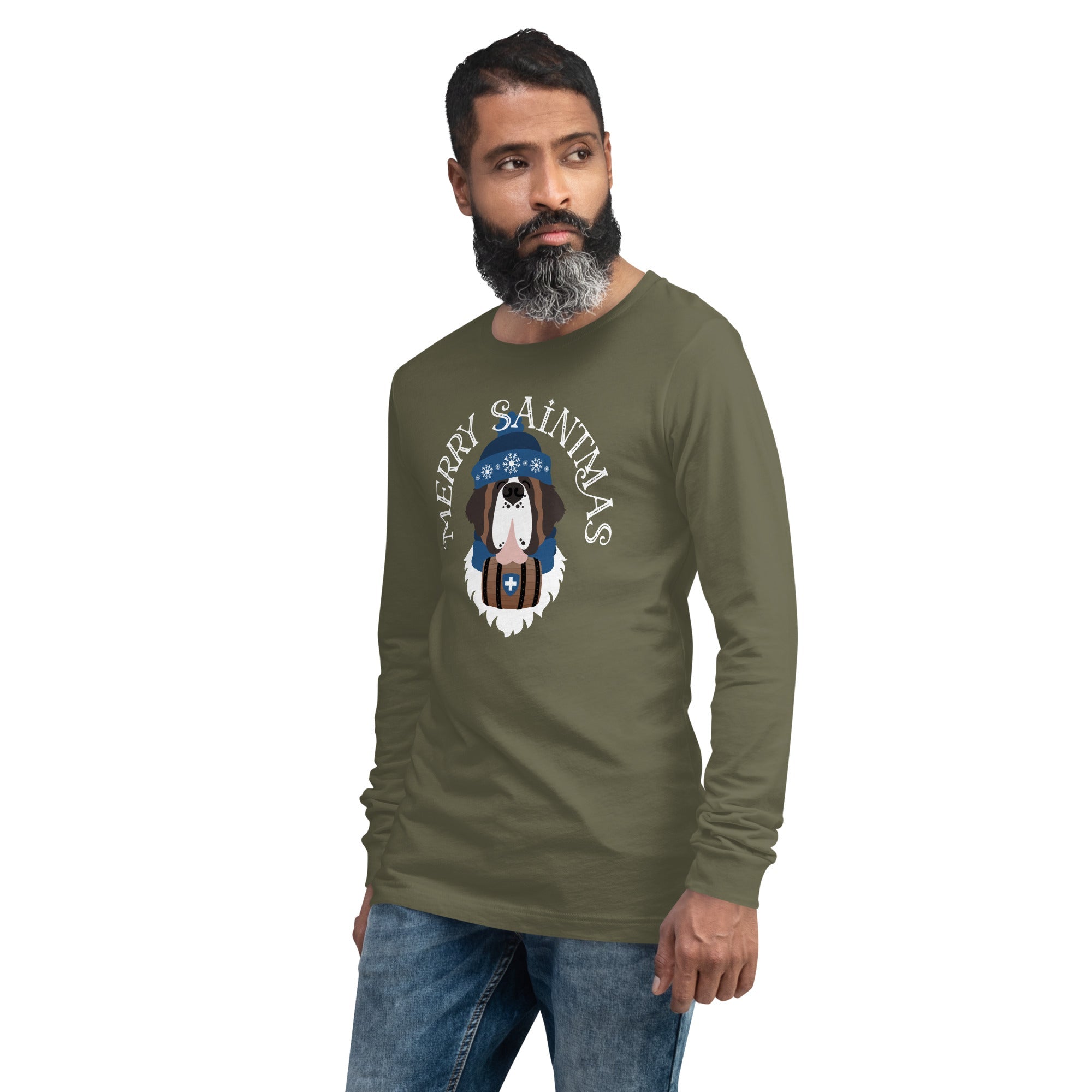 Merry Saintmas Blue Long Sleeve Tee - Lucy + Norman