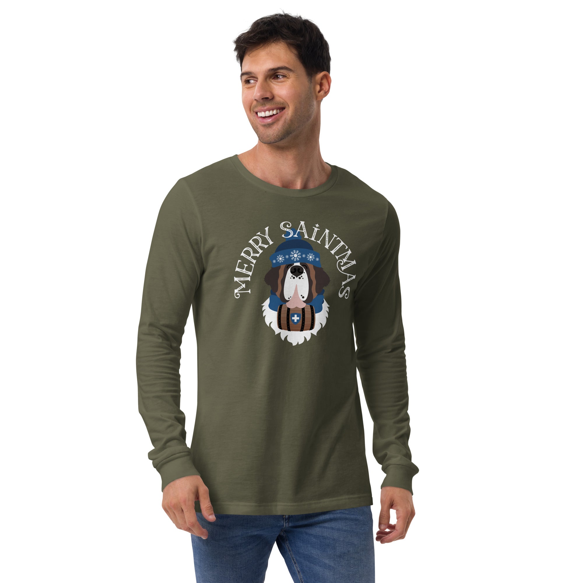 Merry Saintmas Blue Long Sleeve Tee - Lucy + Norman