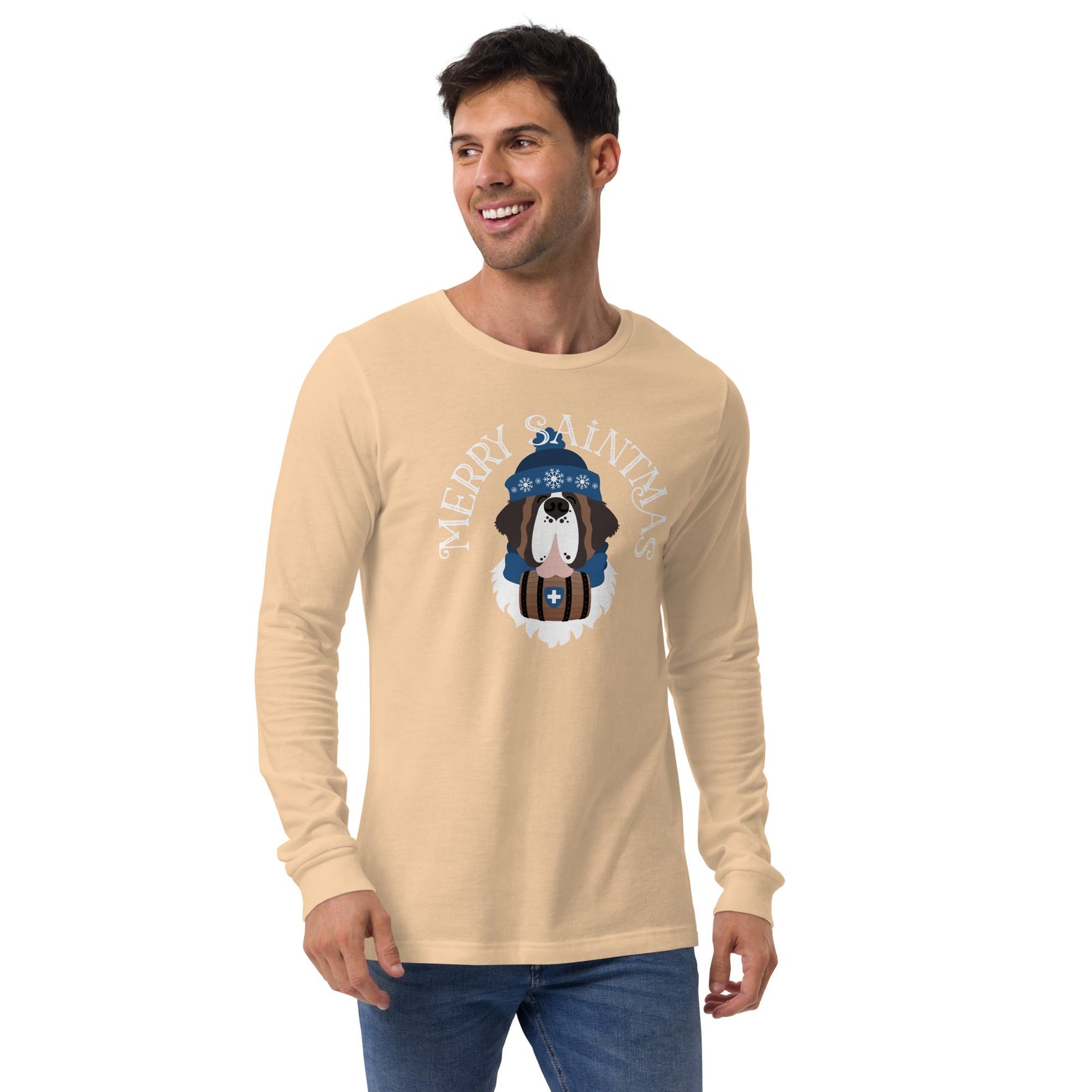 Merry Saintmas Blue Long Sleeve Tee - Lucy + Norman