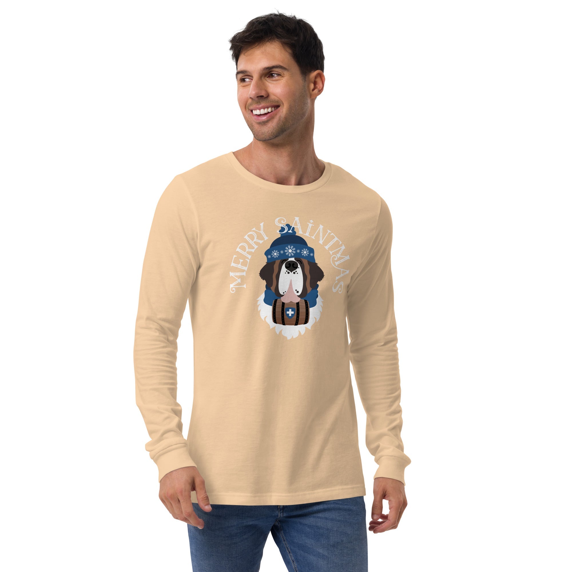 Merry Saintmas Blue Long Sleeve Tee - Lucy + Norman