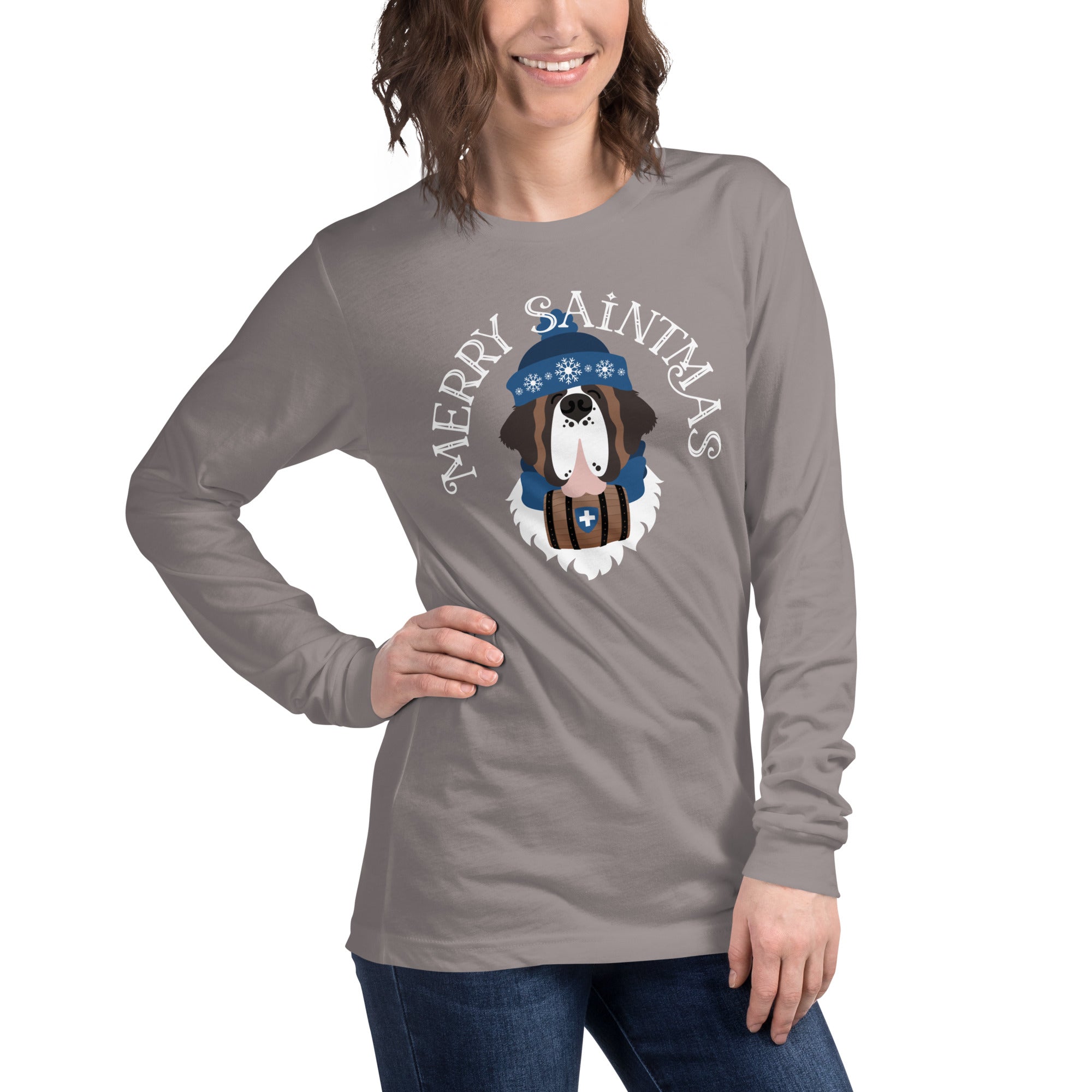 Merry Saintmas Blue Long Sleeve Tee - Lucy + Norman