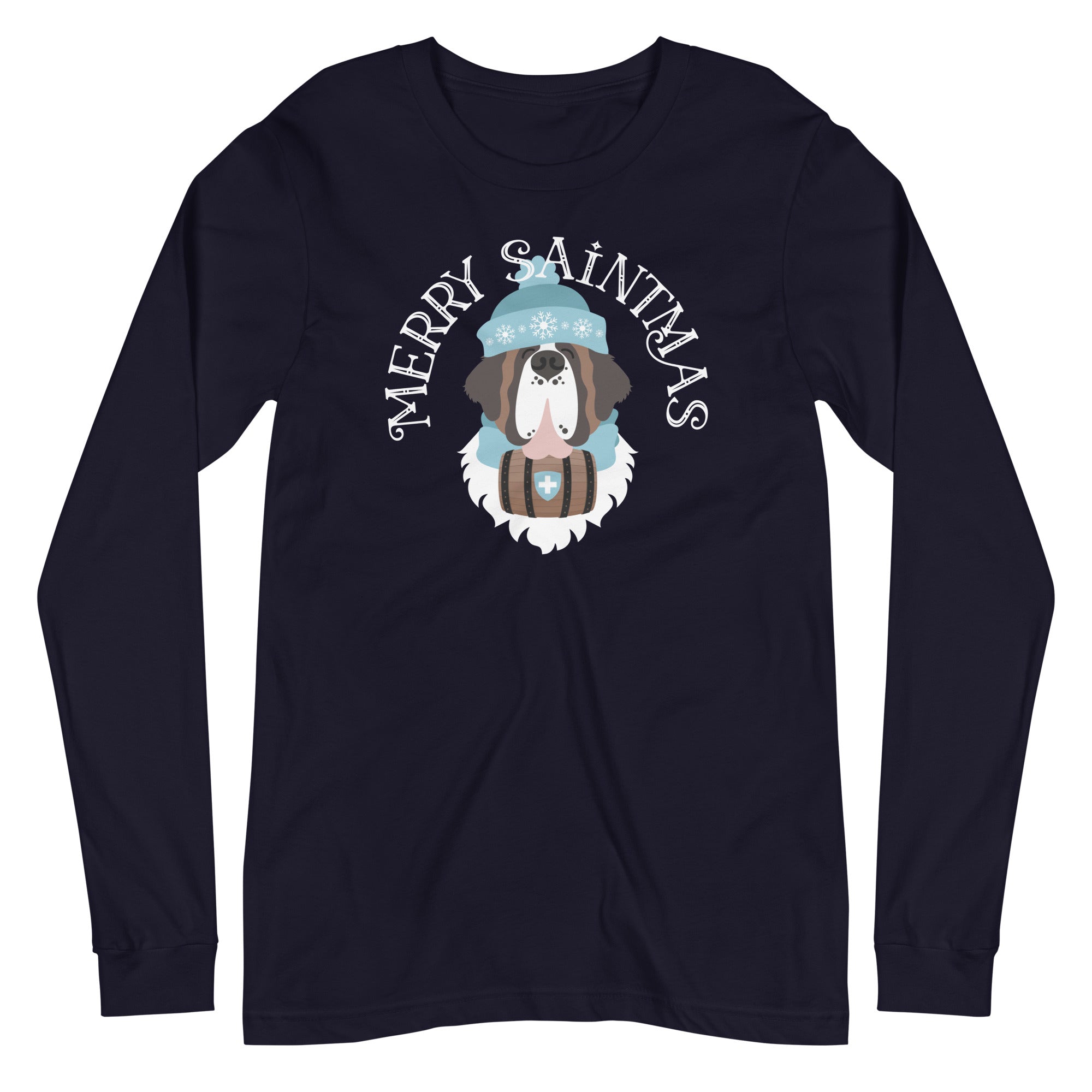 Merry Saintmas Blue Long Sleeve Tee - Lucy + Norman