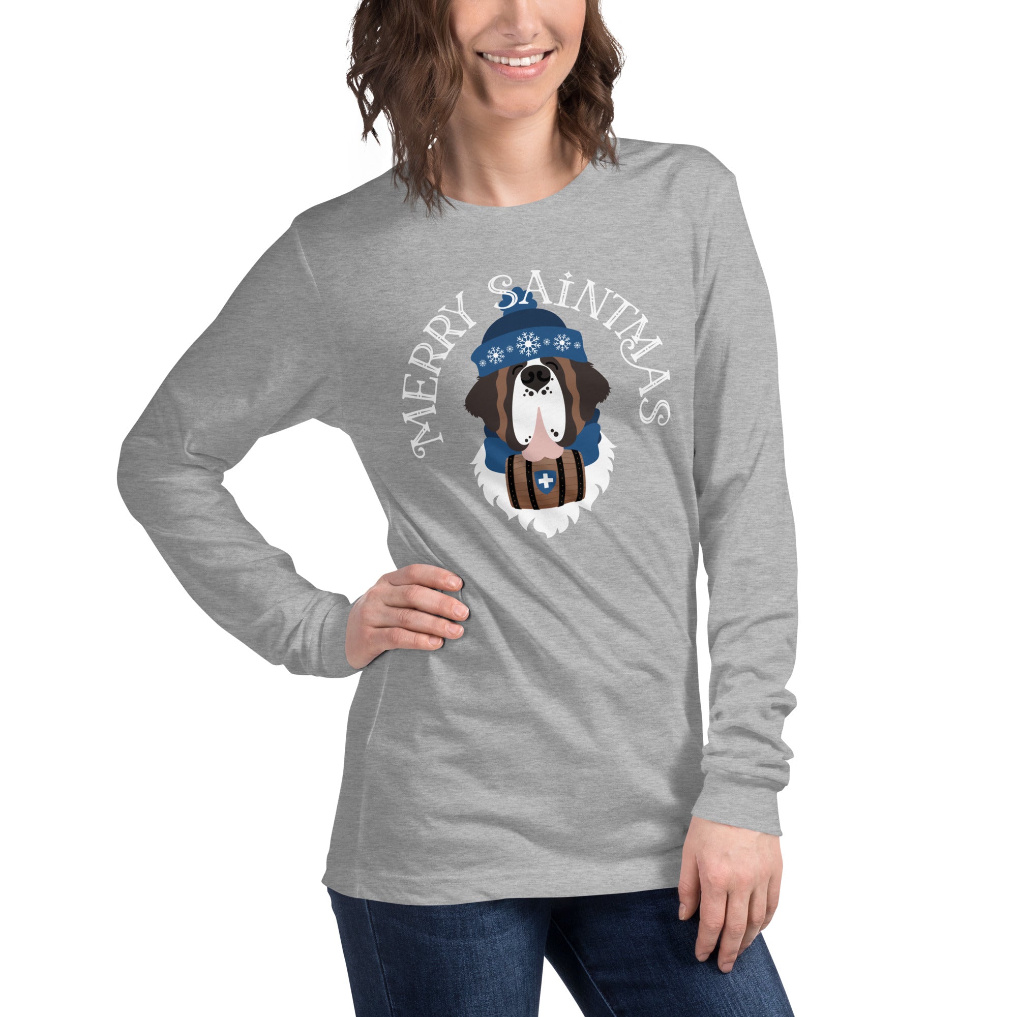 Merry Saintmas Blue Long Sleeve Tee - Lucy + Norman