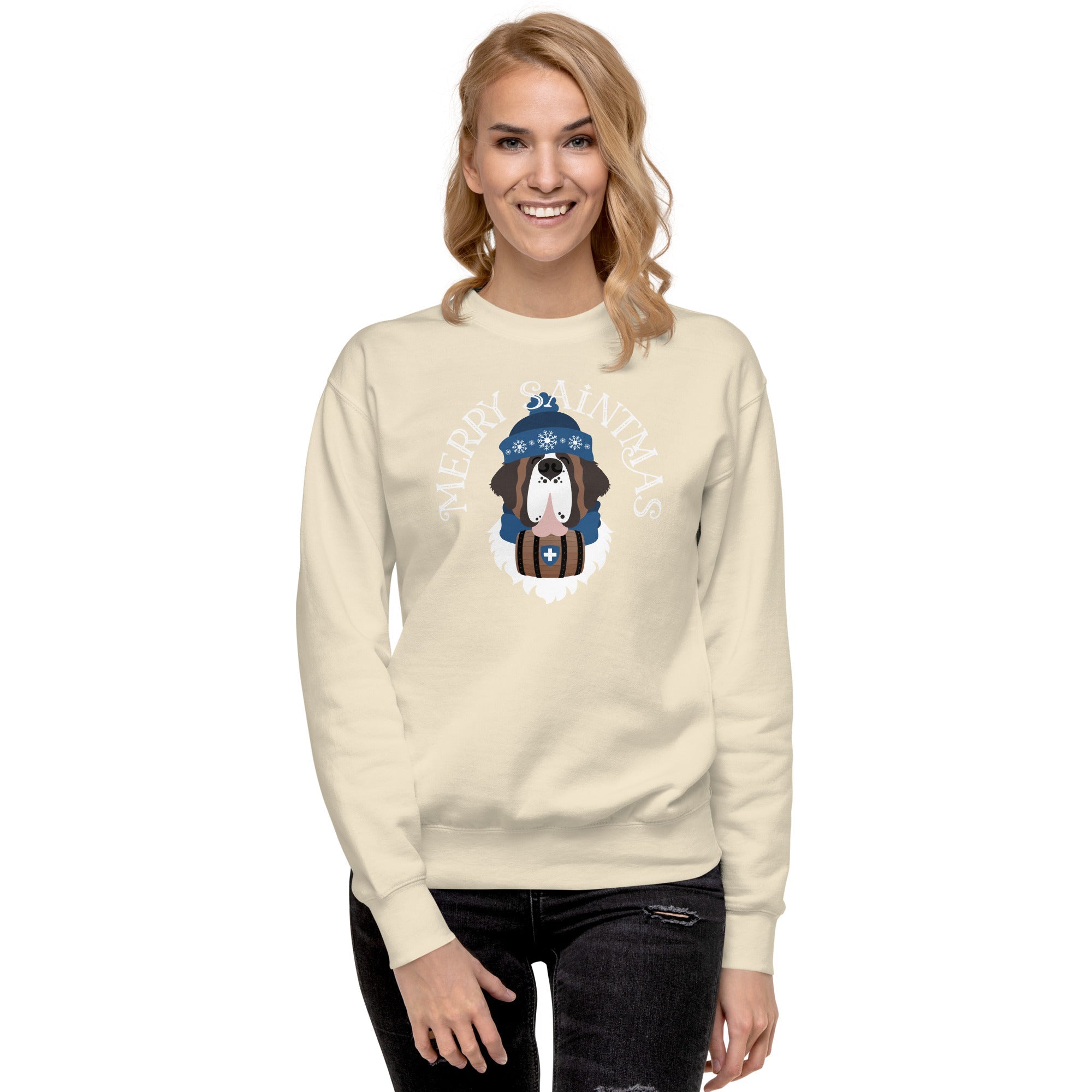 Merry Saintmas Blue Sweatshirt - Lucy + Norman