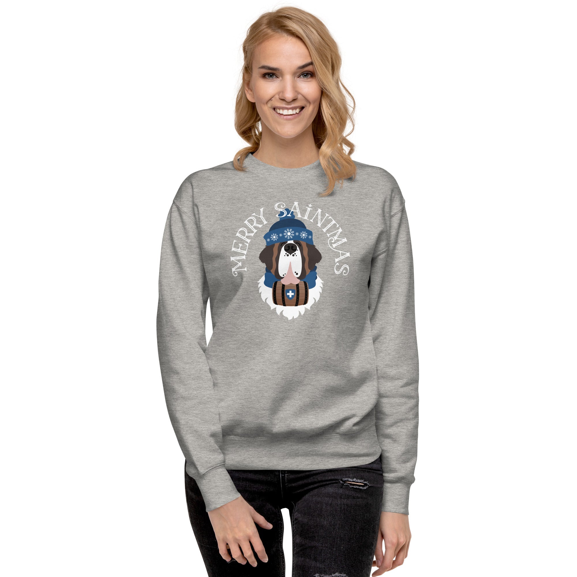 Merry Saintmas Blue Sweatshirt - Lucy + Norman