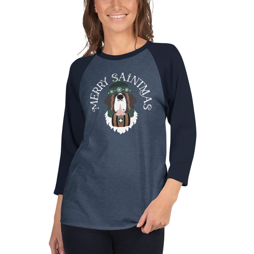 Merry Saintmas Green 3/4 Sleeve Raglan Shirt - Lucy + Norman