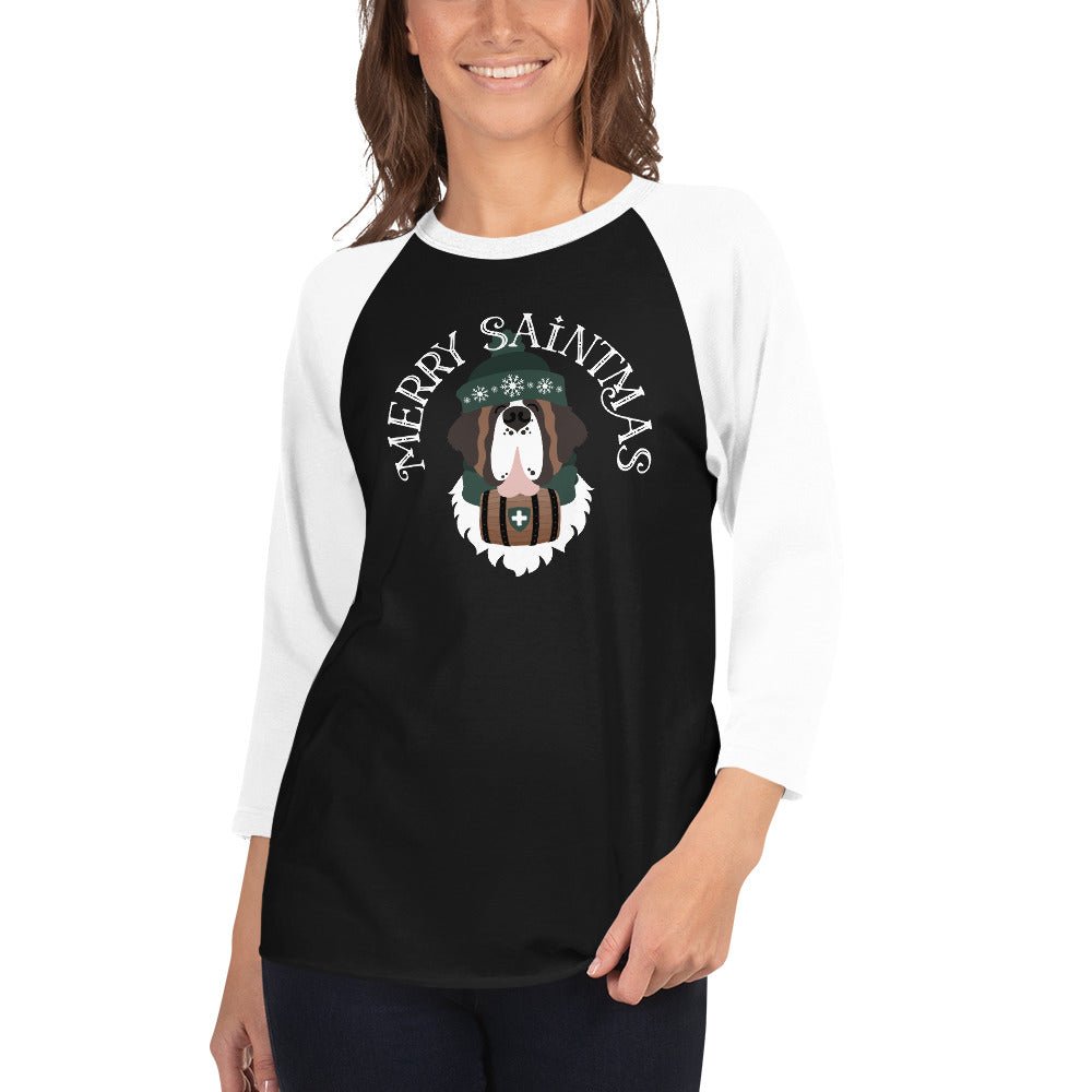 Merry Saintmas Green 3/4 Sleeve Raglan Shirt - Lucy + Norman