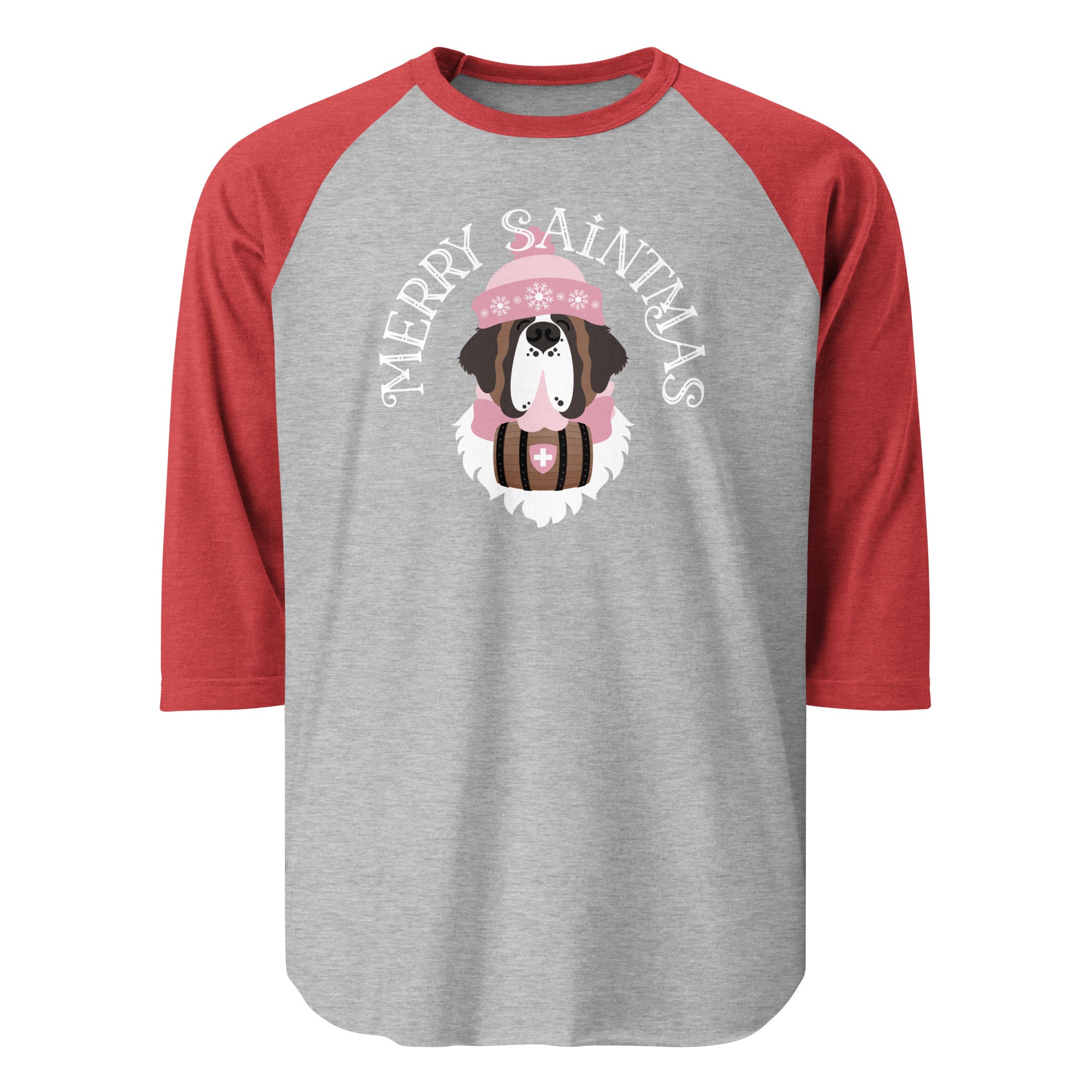 Merry Saintmas Pink 3/4 Sleeve Raglan Shirt - Lucy + Norman