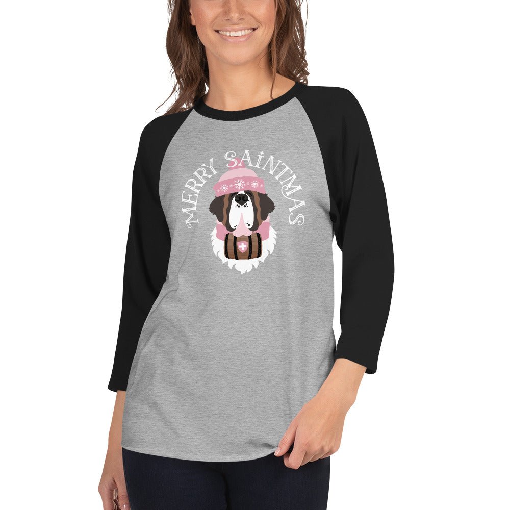 Merry Saintmas Pink 3/4 Sleeve Raglan Shirt - Lucy + Norman