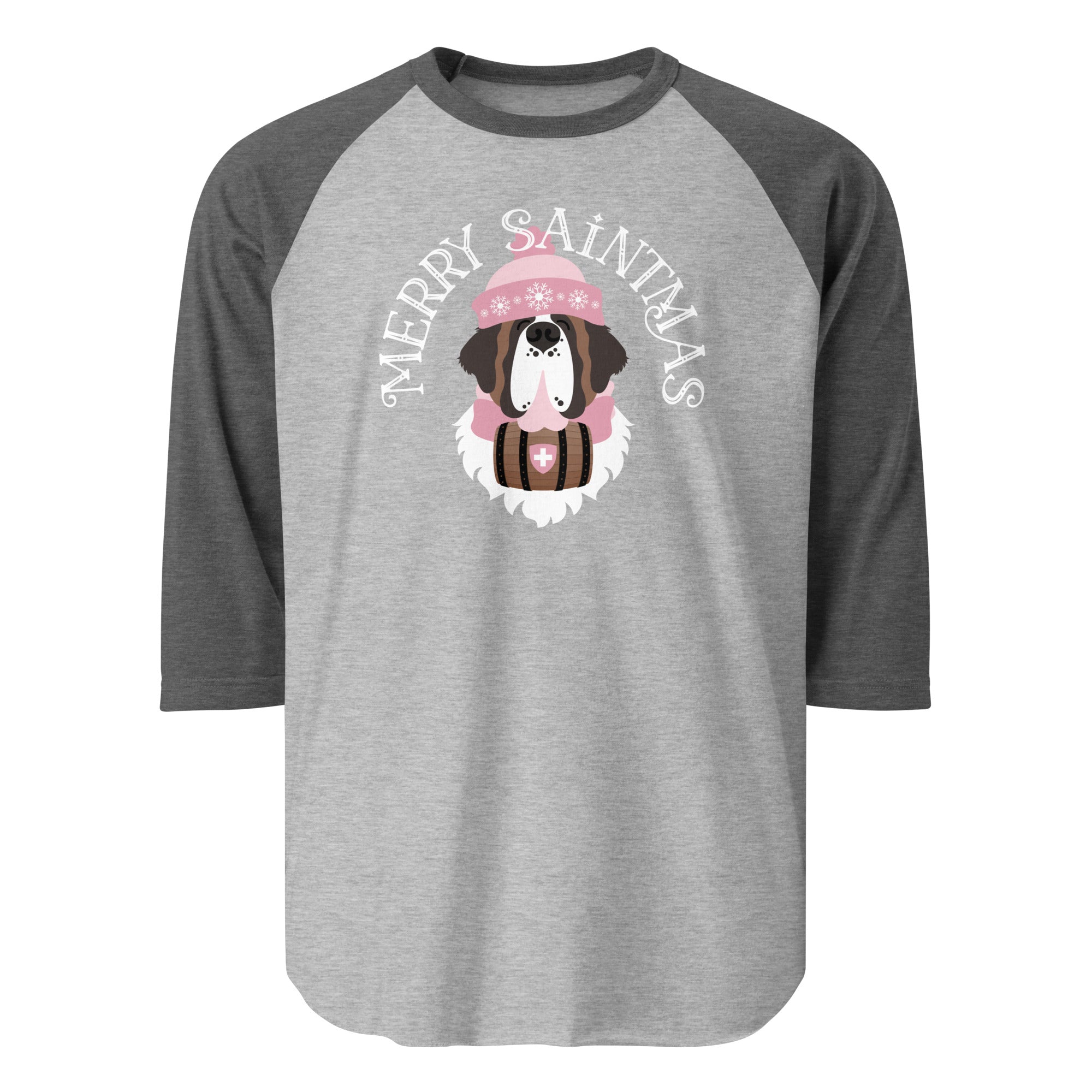 Merry Saintmas Pink 3/4 Sleeve Raglan Shirt - Lucy + Norman