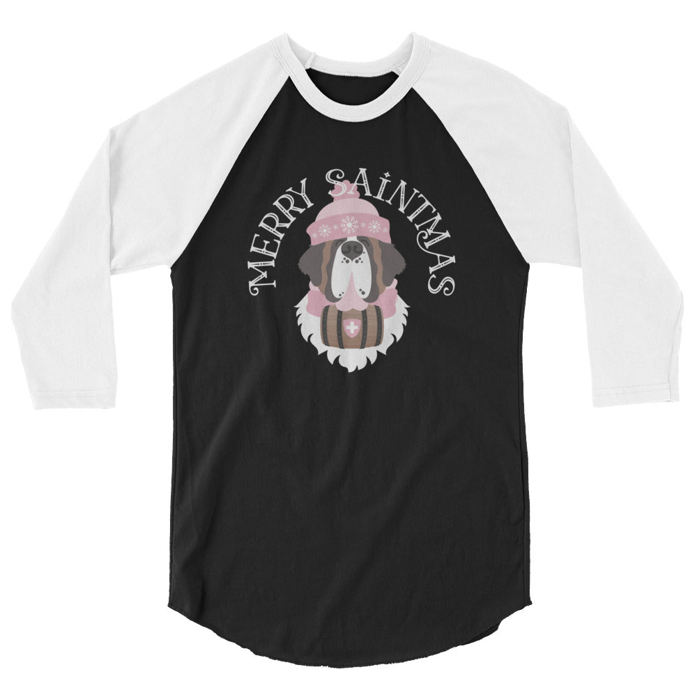 Merry Saintmas Pink 3/4 Sleeve Raglan Shirt - Lucy + Norman