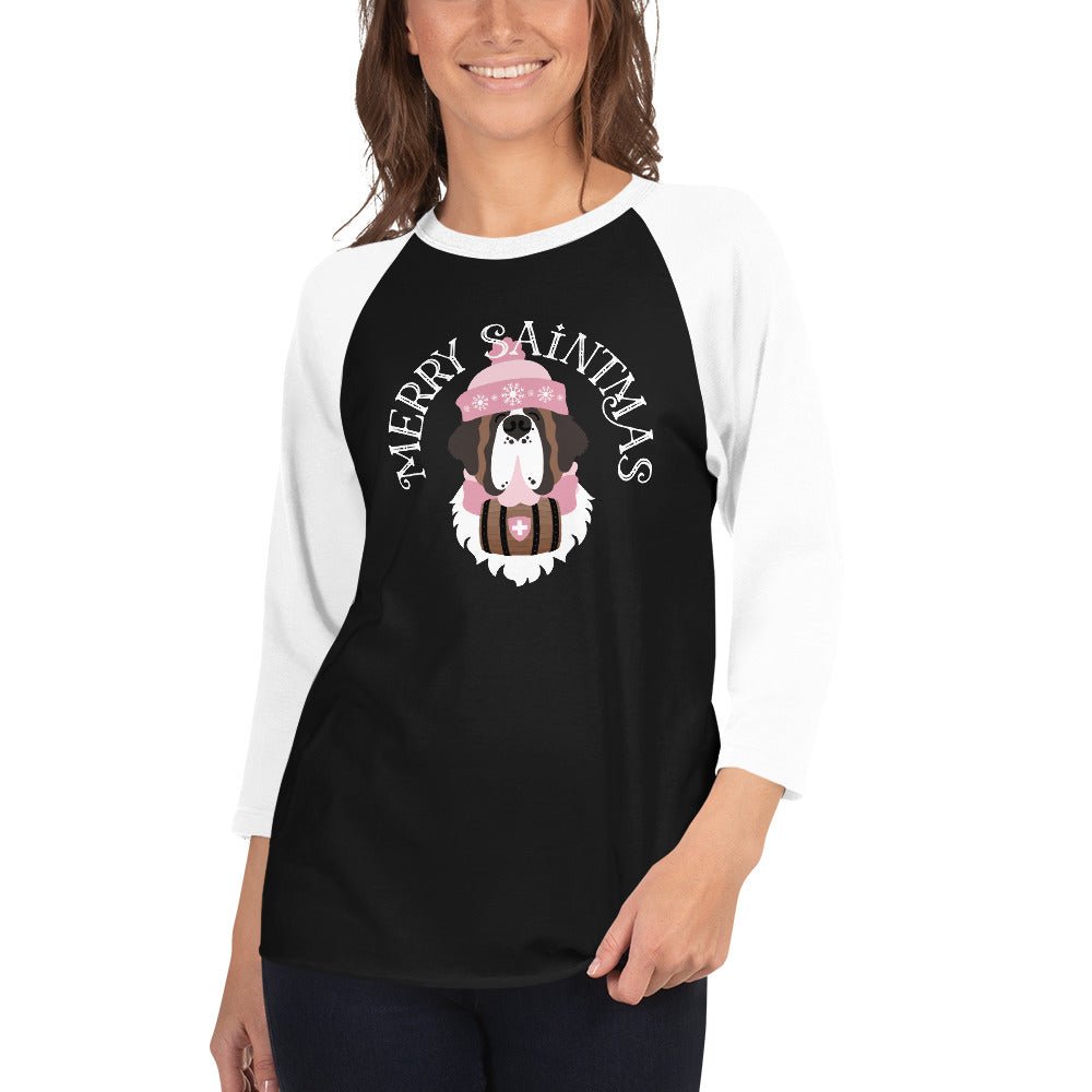 Merry Saintmas Pink 3/4 Sleeve Raglan Shirt - Lucy + Norman