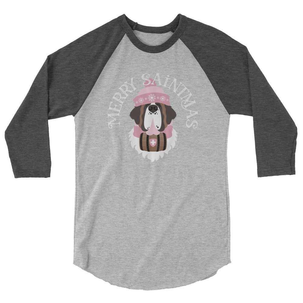 Merry Saintmas Pink 3/4 Sleeve Raglan Shirt - Lucy + Norman