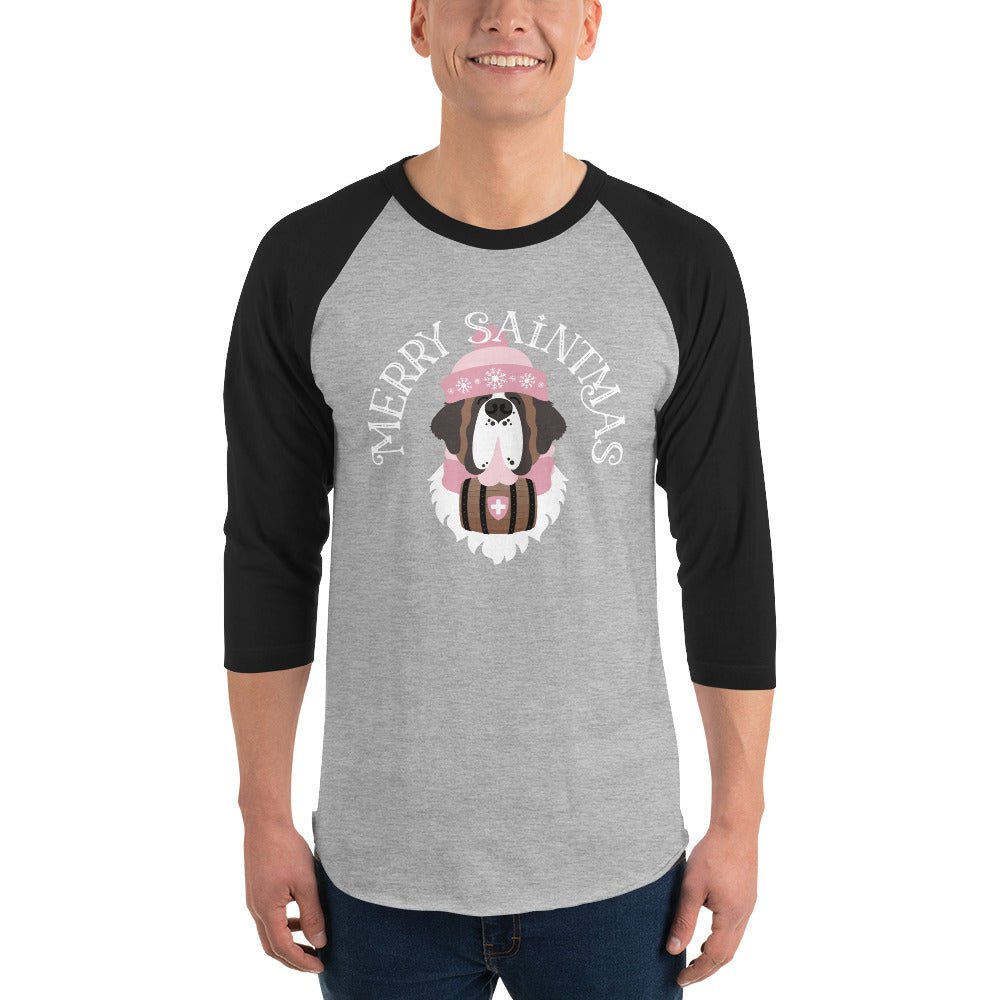 Merry Saintmas Pink 3/4 Sleeve Raglan Shirt - Lucy + Norman