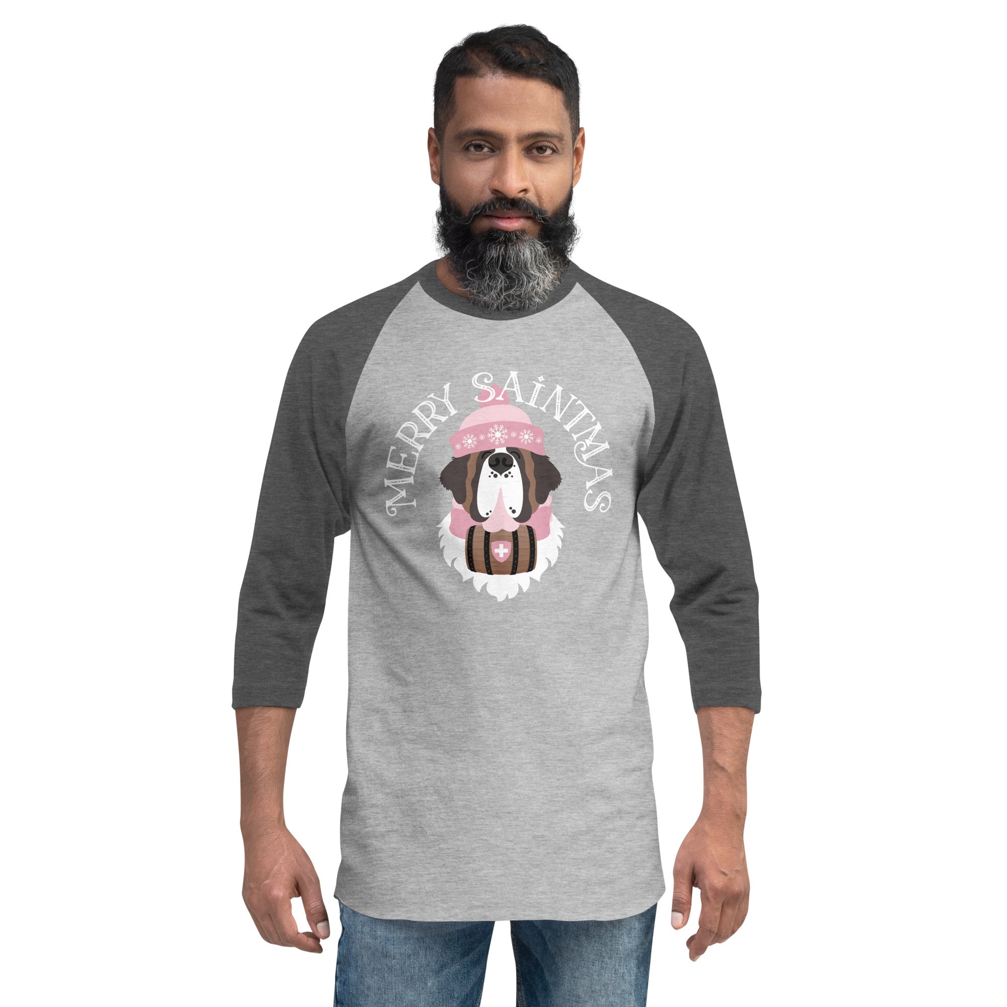 Merry Saintmas Pink 3/4 Sleeve Raglan Shirt - Lucy + Norman