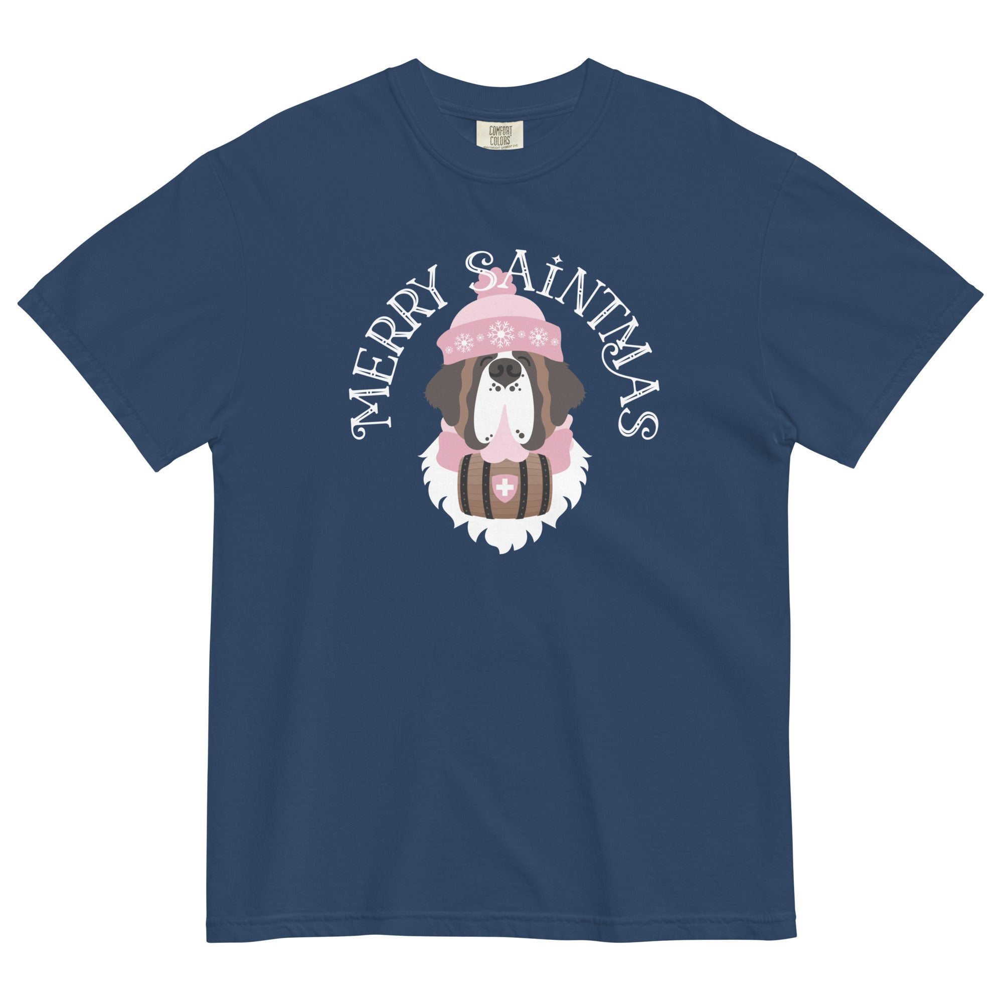 Merry Saintmas Pink Heavyweight Comfort Colors T-Shirt - Lucy + Norman