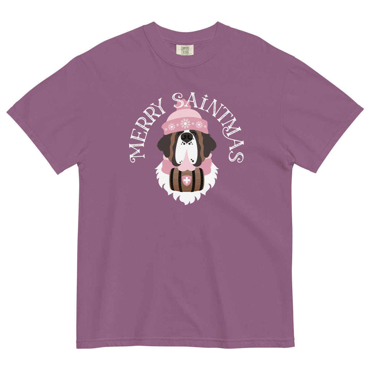 Merry Saintmas Pink Heavyweight Comfort Colors T-Shirt - Lucy + Norman