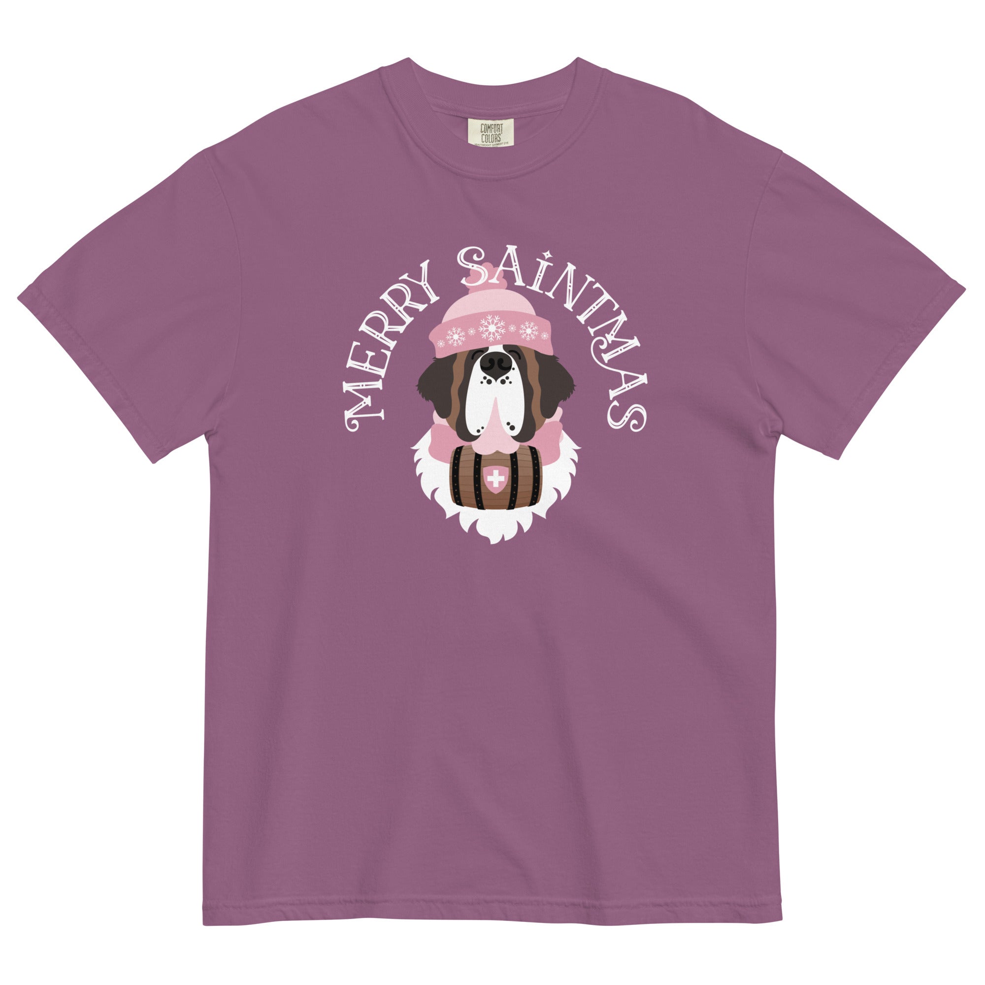 Merry Saintmas Pink Heavyweight Comfort Colors T-Shirt - Lucy + Norman