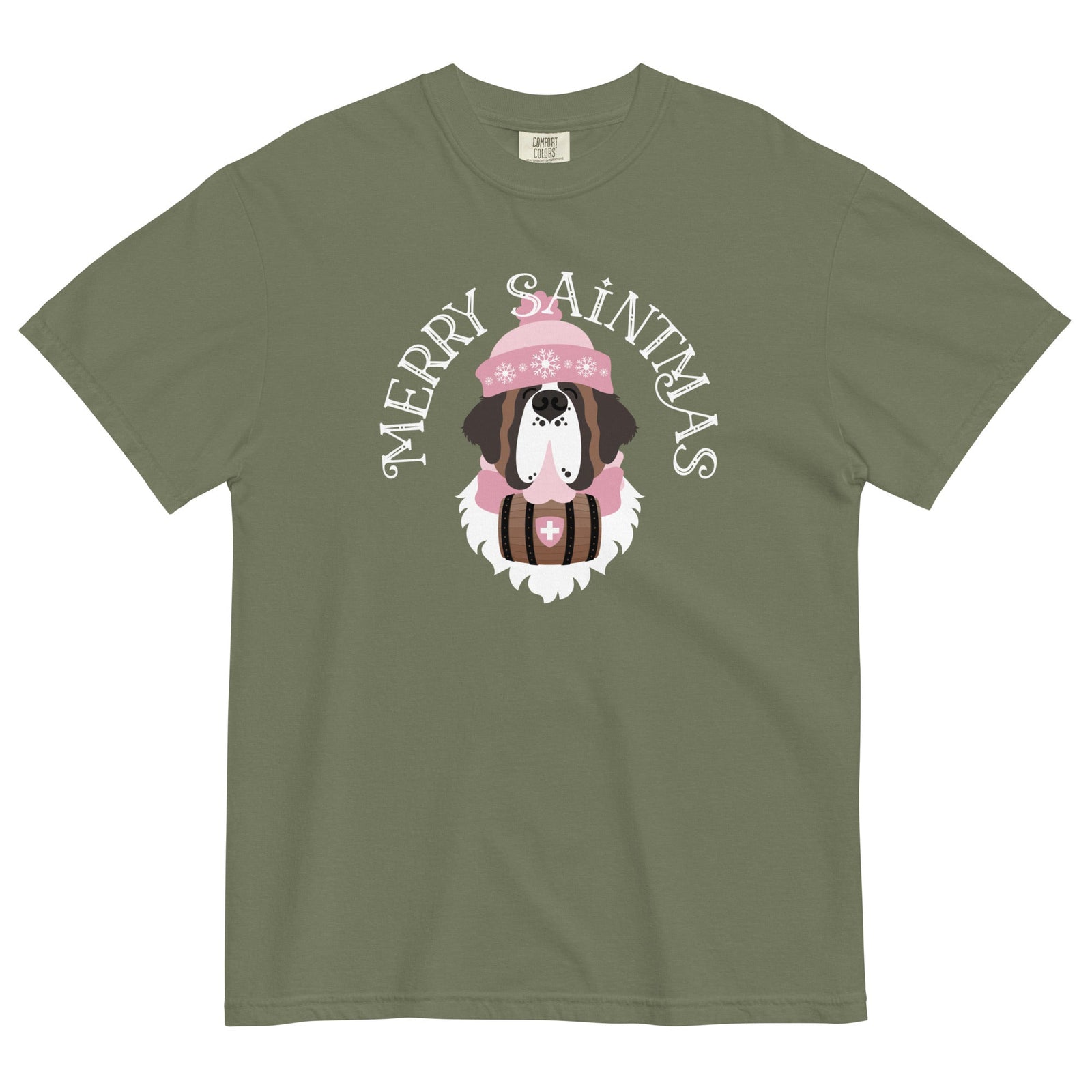 Merry Saintmas Pink Heavyweight Comfort Colors T-Shirt - Lucy + Norman