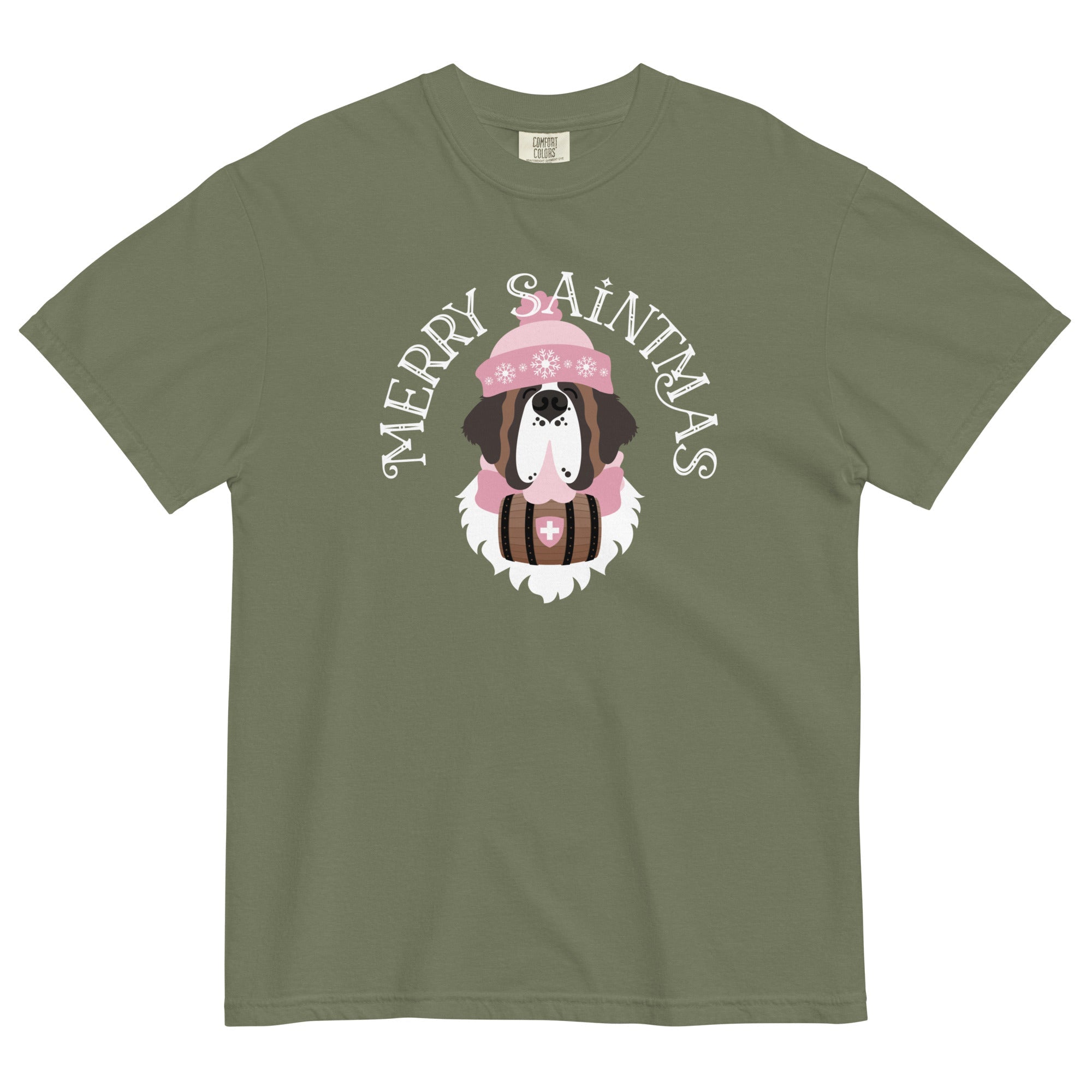 Merry Saintmas Pink Heavyweight Comfort Colors T-Shirt - Lucy + Norman