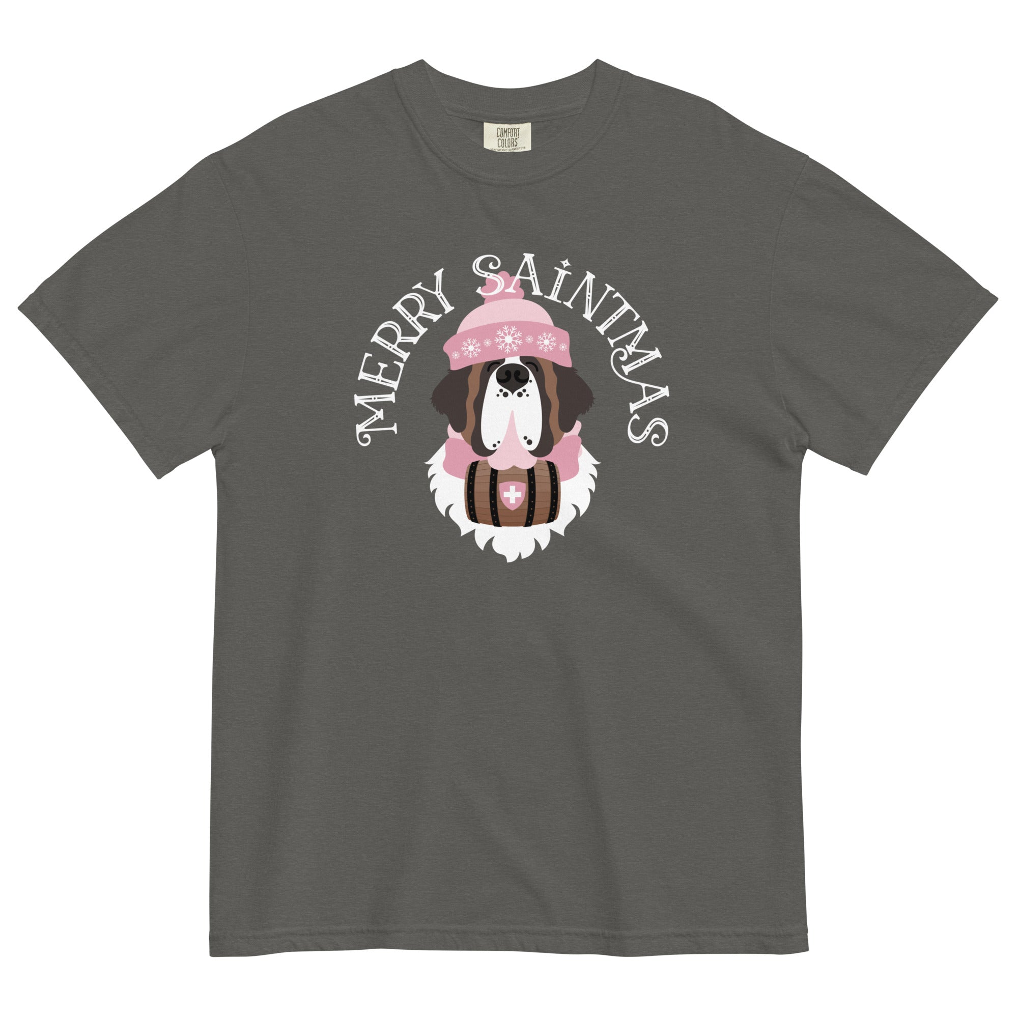 Merry Saintmas Pink Heavyweight Comfort Colors T-Shirt - Lucy + Norman