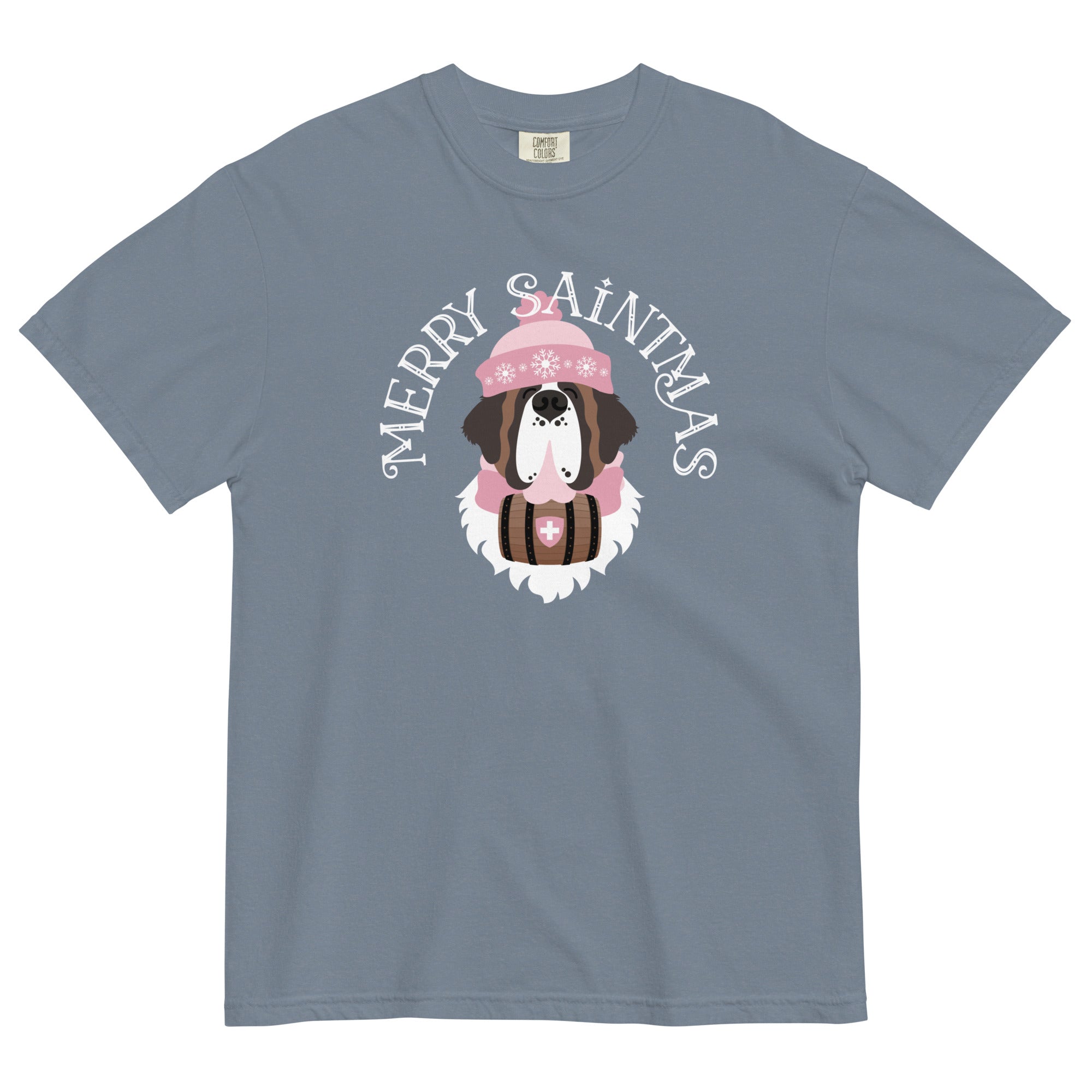 Merry Saintmas Pink Heavyweight Comfort Colors T-Shirt - Lucy + Norman