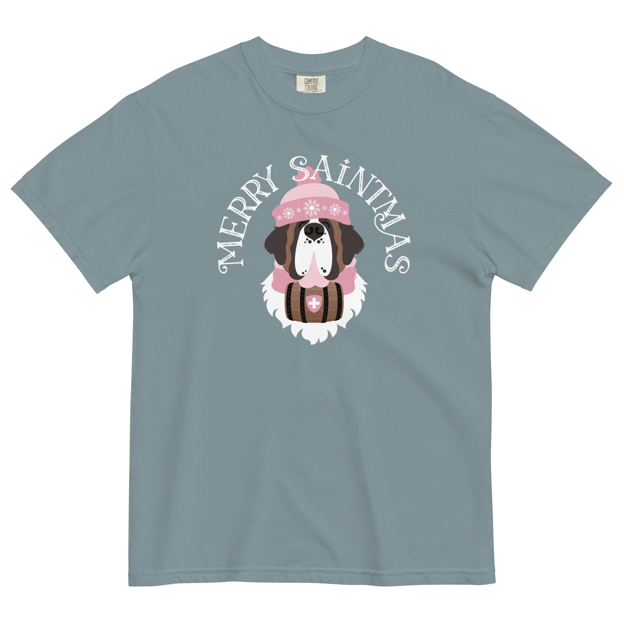 Merry Saintmas Pink Heavyweight Comfort Colors T-Shirt - Lucy + Norman