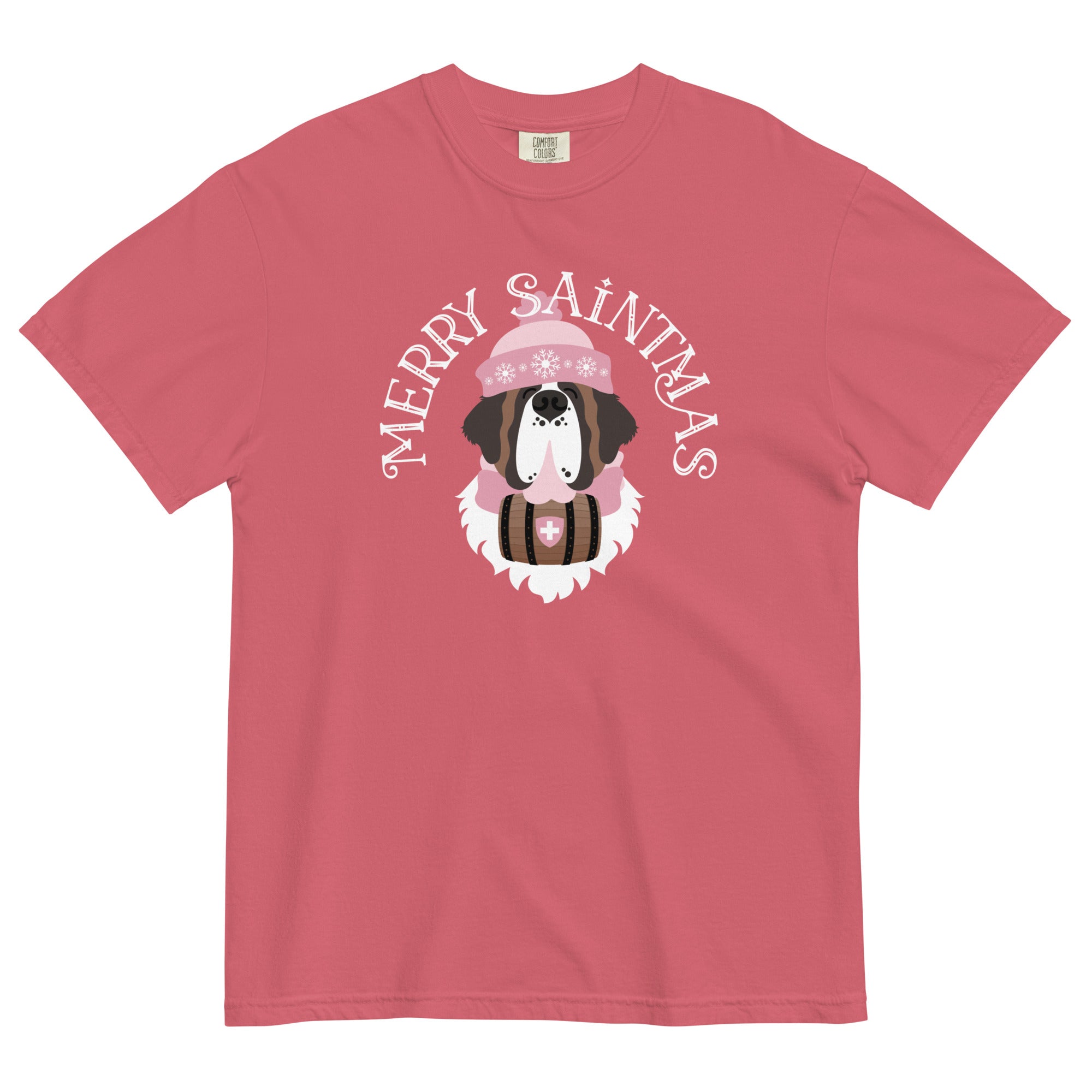 Merry Saintmas Pink Heavyweight Comfort Colors T-Shirt - Lucy + Norman