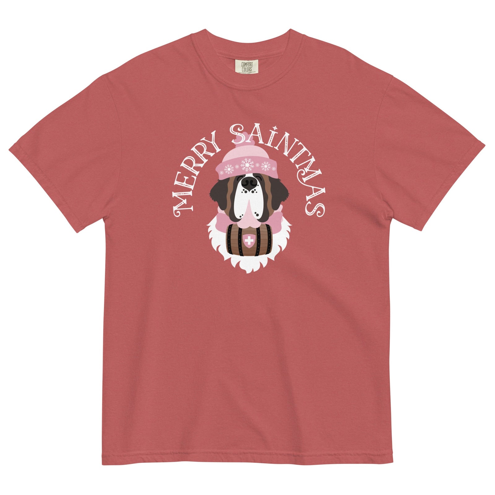 Merry Saintmas Pink Heavyweight Comfort Colors T-Shirt - Lucy + Norman