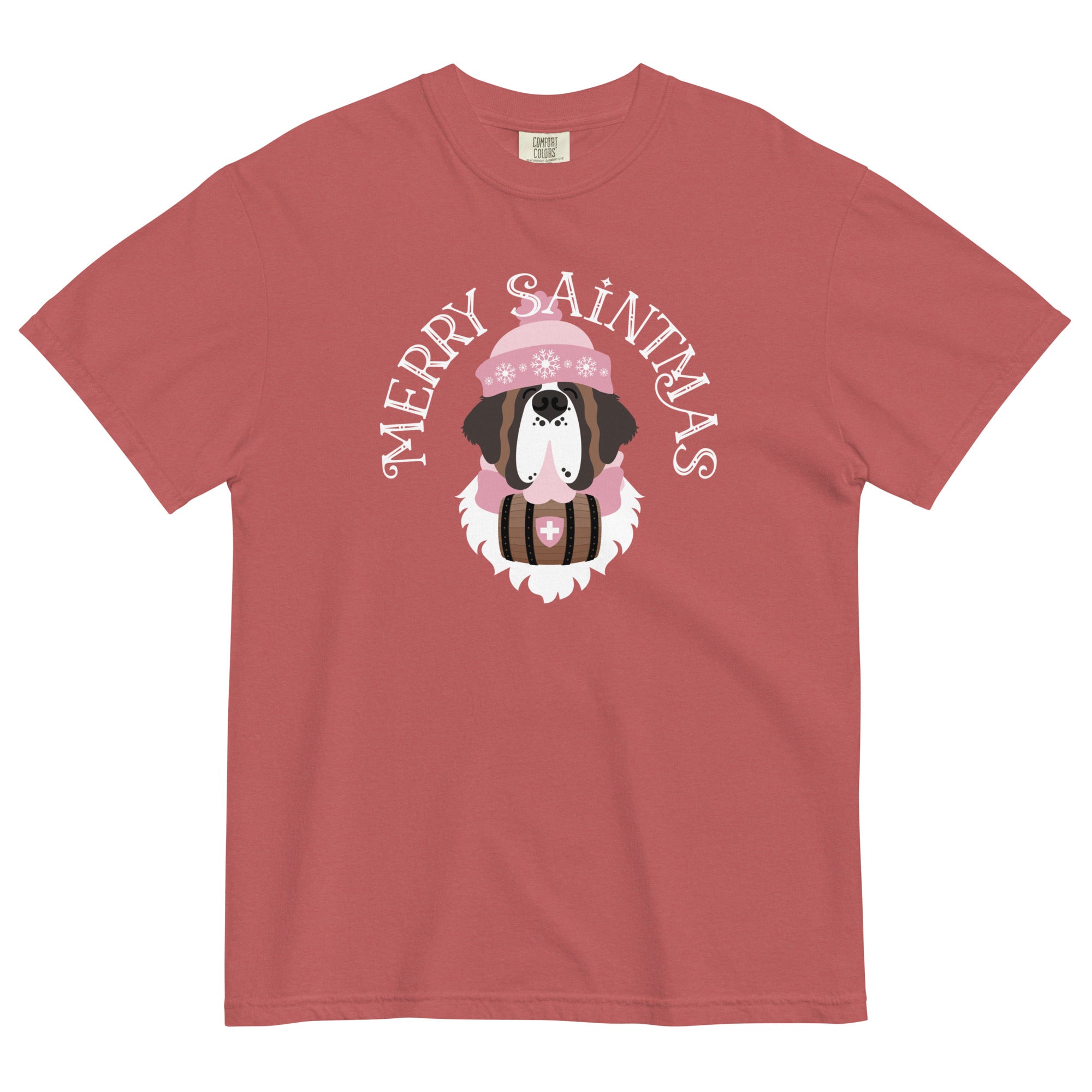 Merry Saintmas Pink Heavyweight Comfort Colors T-Shirt - Lucy + Norman