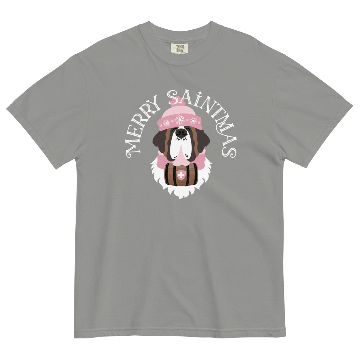 Merry Saintmas Pink Heavyweight Comfort Colors T-Shirt - Lucy + Norman