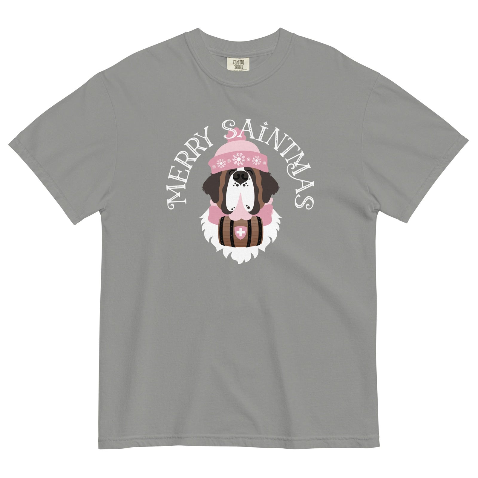 Merry Saintmas Pink Heavyweight Comfort Colors T-Shirt - Lucy + Norman